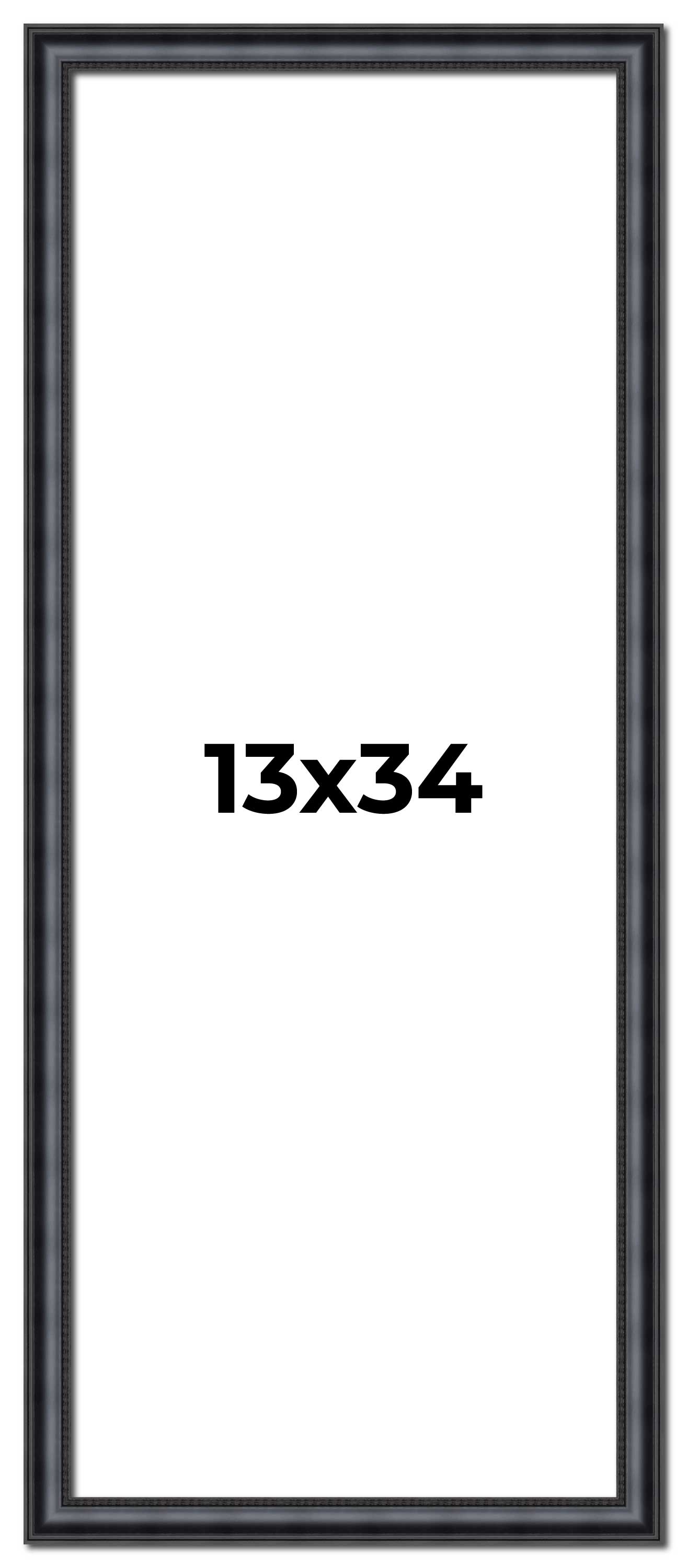 13x34 Frame Black Real Wood Picture Frame Width 1.25 inches | Interior Frame Dep main product image