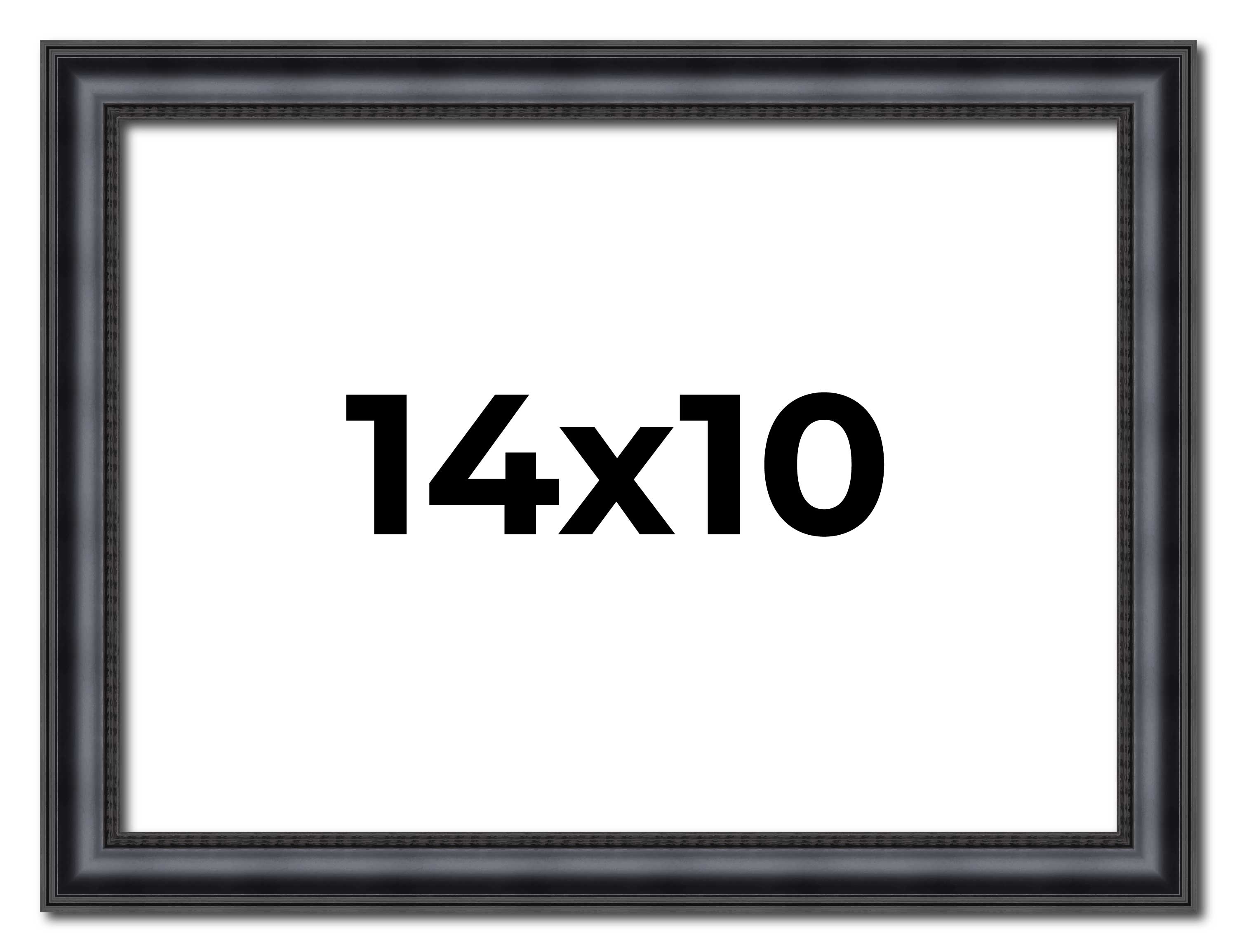 14x10 Frame Black Real Wood Picture Frame Width 1.25 inches | Interior Frame Dep main product image