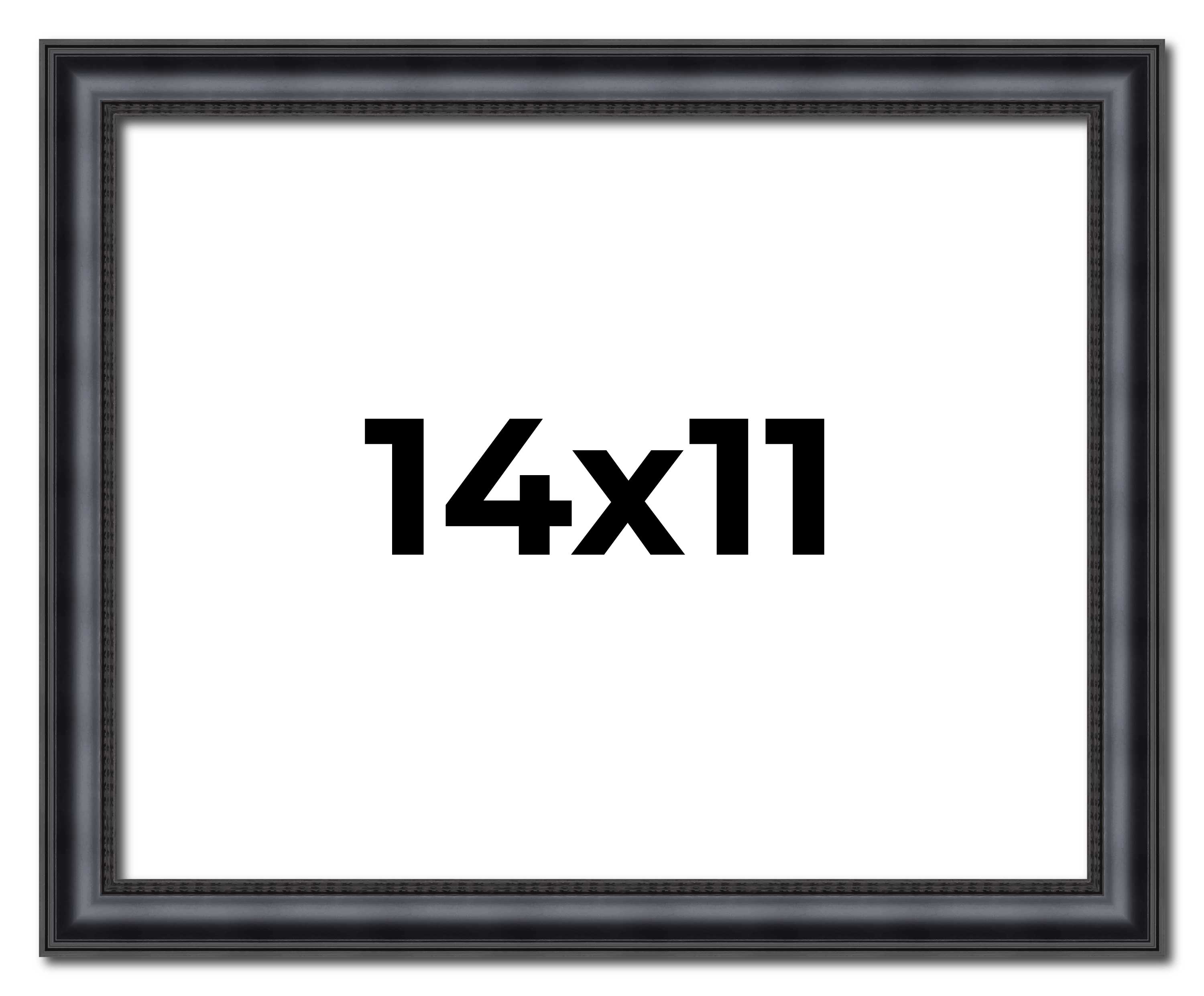 14x11 Frame Black Real Wood Picture Frame Width 1.25 inches | Interior Frame Dep main product image