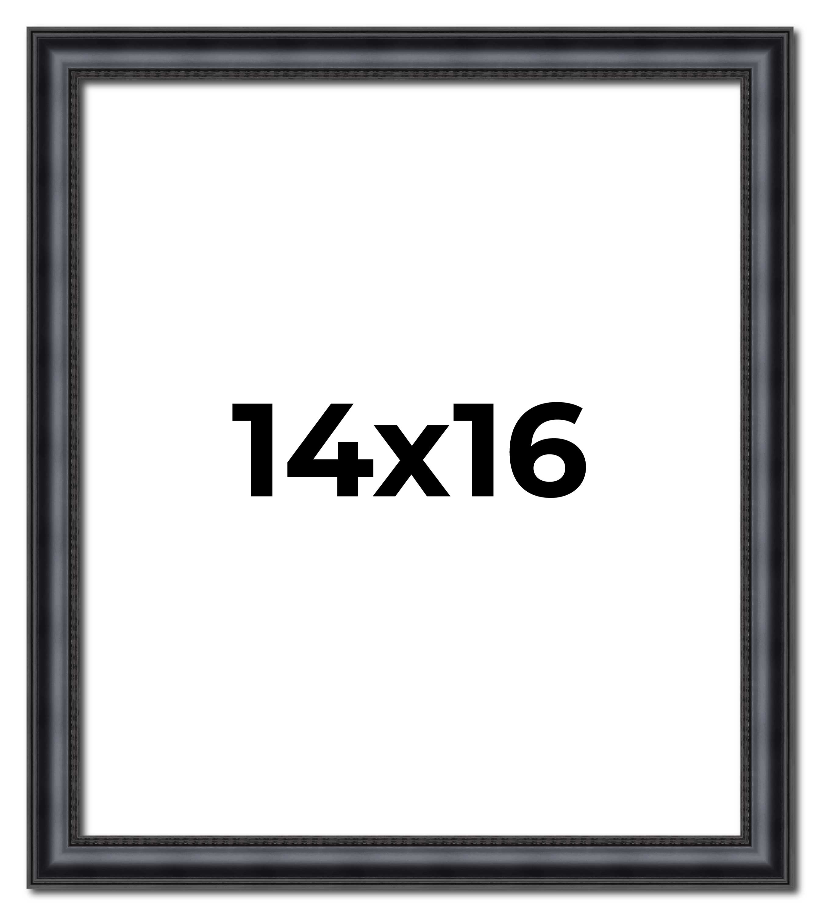 14x16 Frame Black Real Wood Picture Frame Width 1.25 inches | Interior Frame Dep main product image
