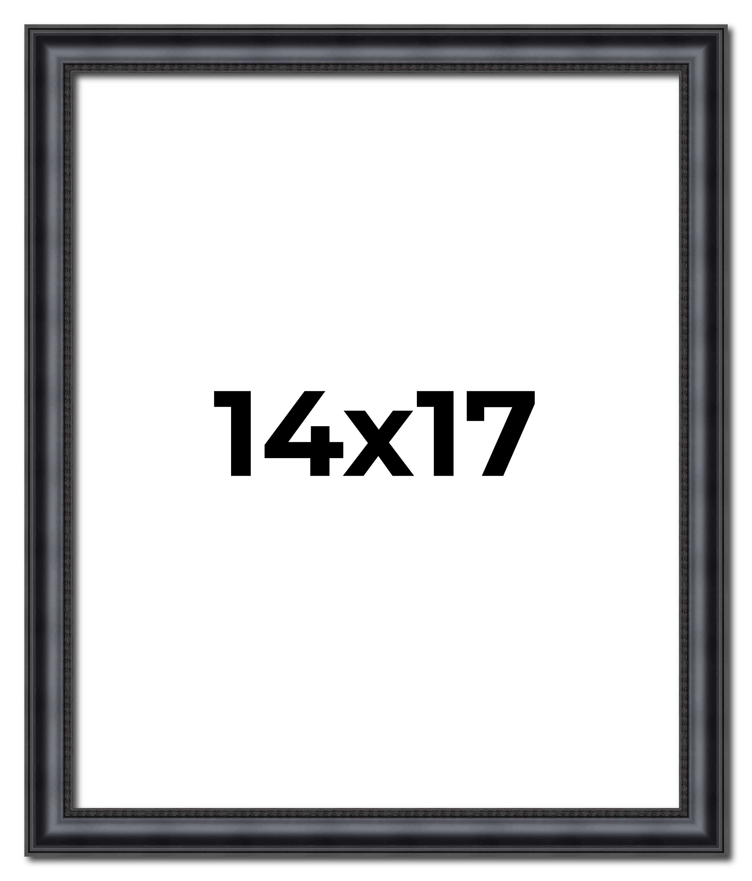 14x17 Frame Black Real Wood Picture Frame Width 1.25 inches | Interior Frame Dep main product image