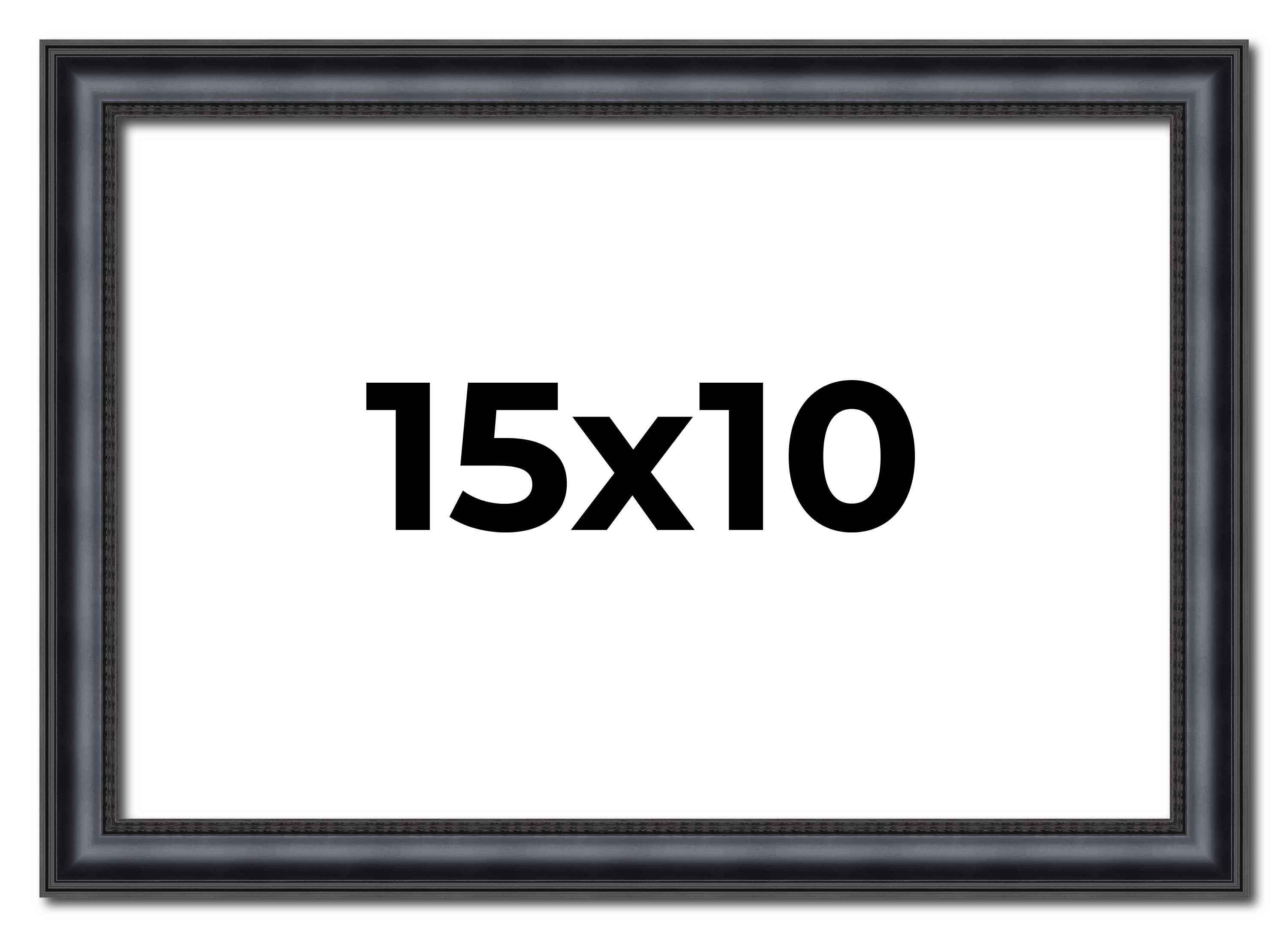 15x10 Frame Black Real Wood Picture Frame Width 1.25 inches | Interior Frame Dep main product image