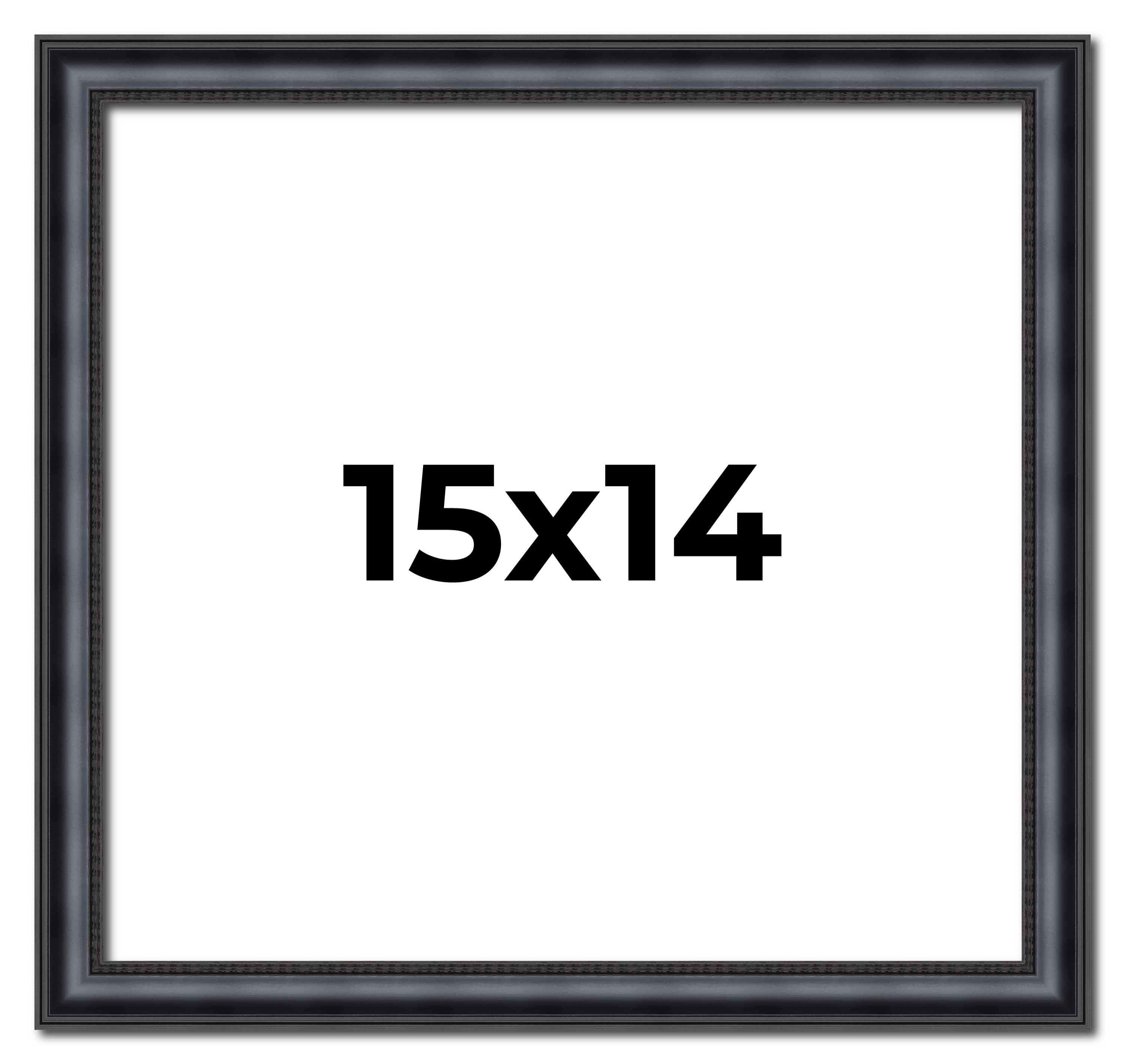 15x14 Frame Black Real Wood Picture Frame Width 1.25 inches | Interior Frame Dep main product image
