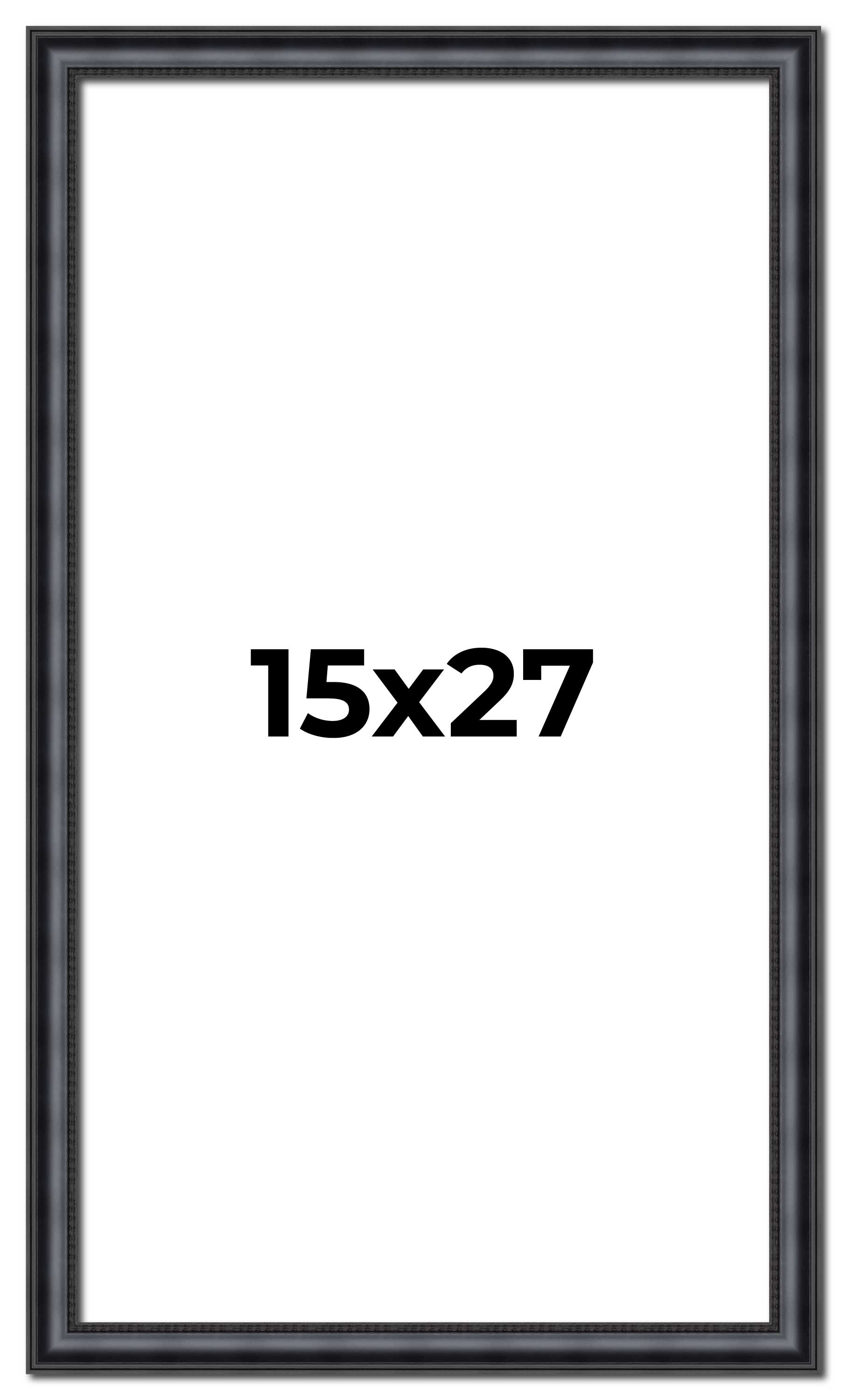 15×27 Frame Black Real Wood Picture Frame Width 1.25 inches | Interior Frame Dep