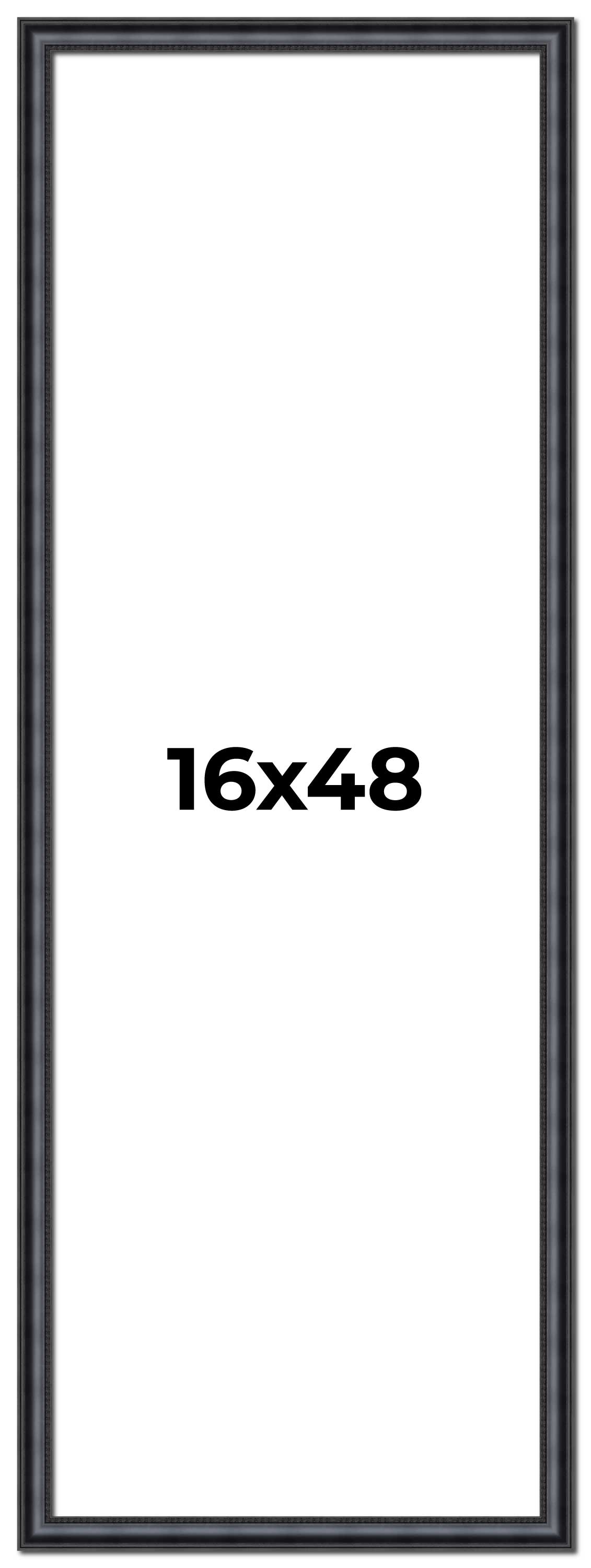 16x48 Frame Black Real Wood Picture Frame Width 1.25 inches | Interior Frame Dep main product image