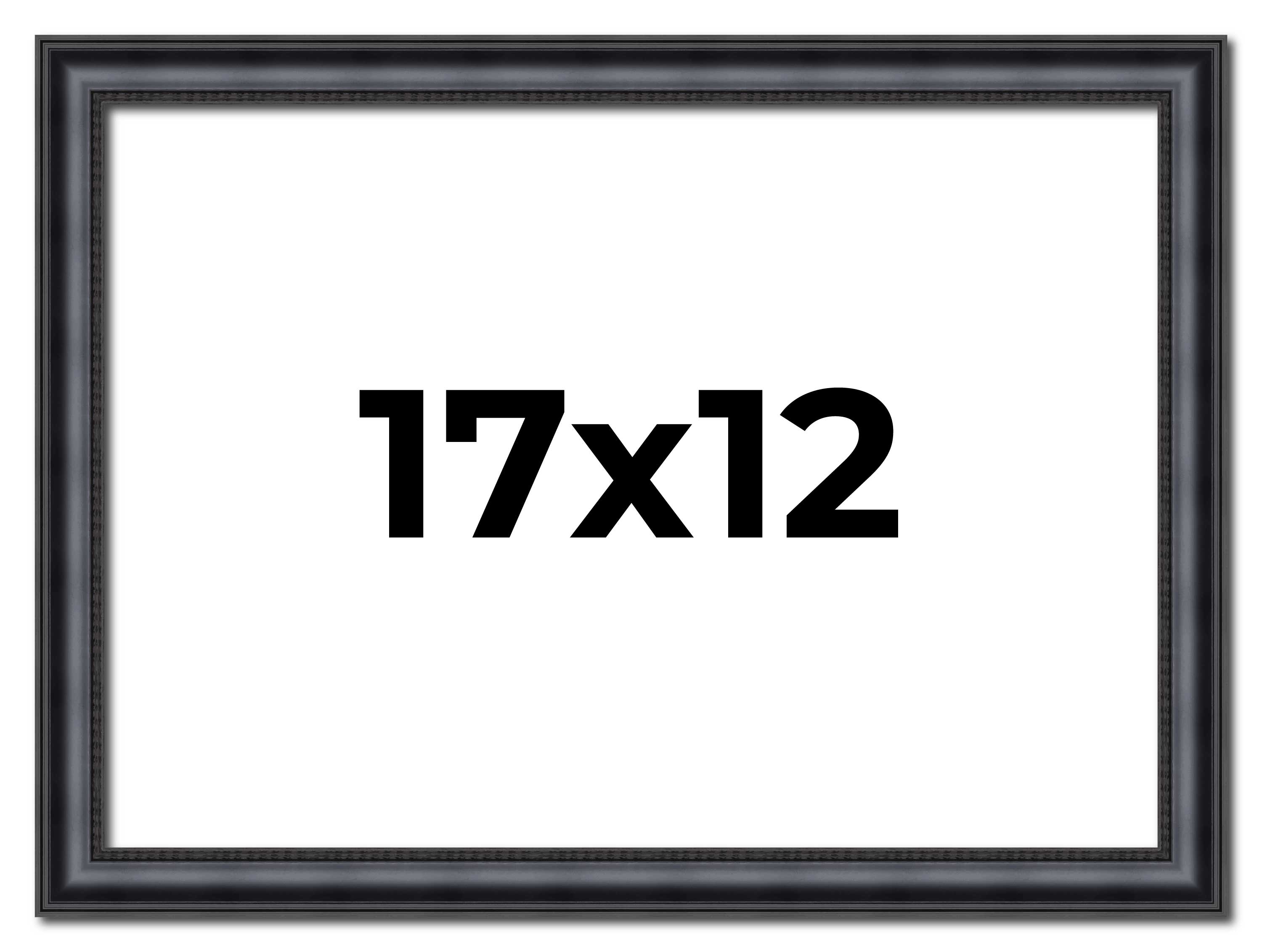 17x12 Frame Black Real Wood Picture Frame Width 1.25 inches | Interior Frame Dep main product image