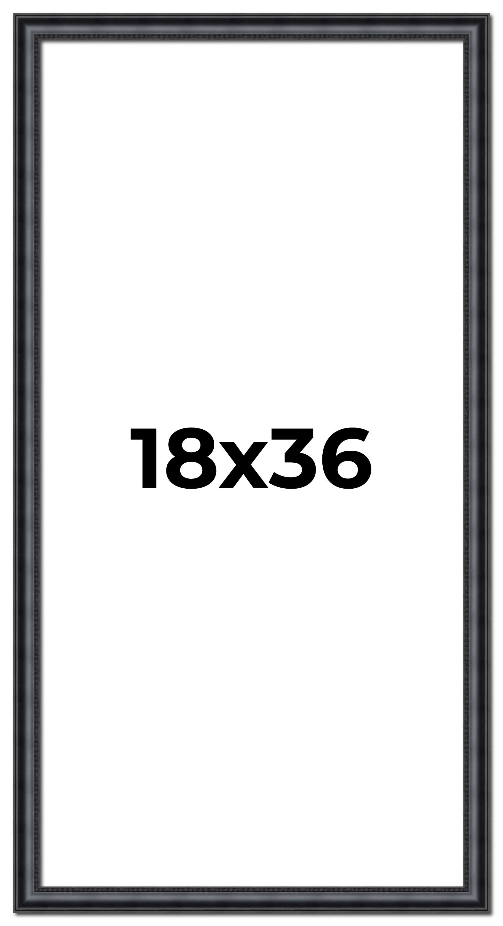 18x36 Frame Black Real Wood Picture Frame Width 1.25 inches | Interior Frame Dep main product image