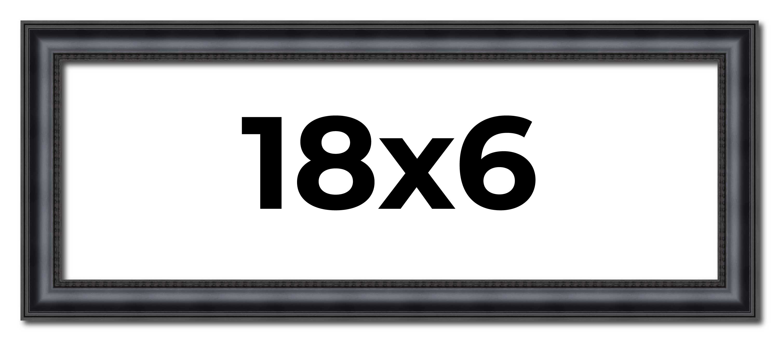 18x6 Frame Black Real Wood Picture Frame Width 1.25 inches | Interior Frame Dept main product image