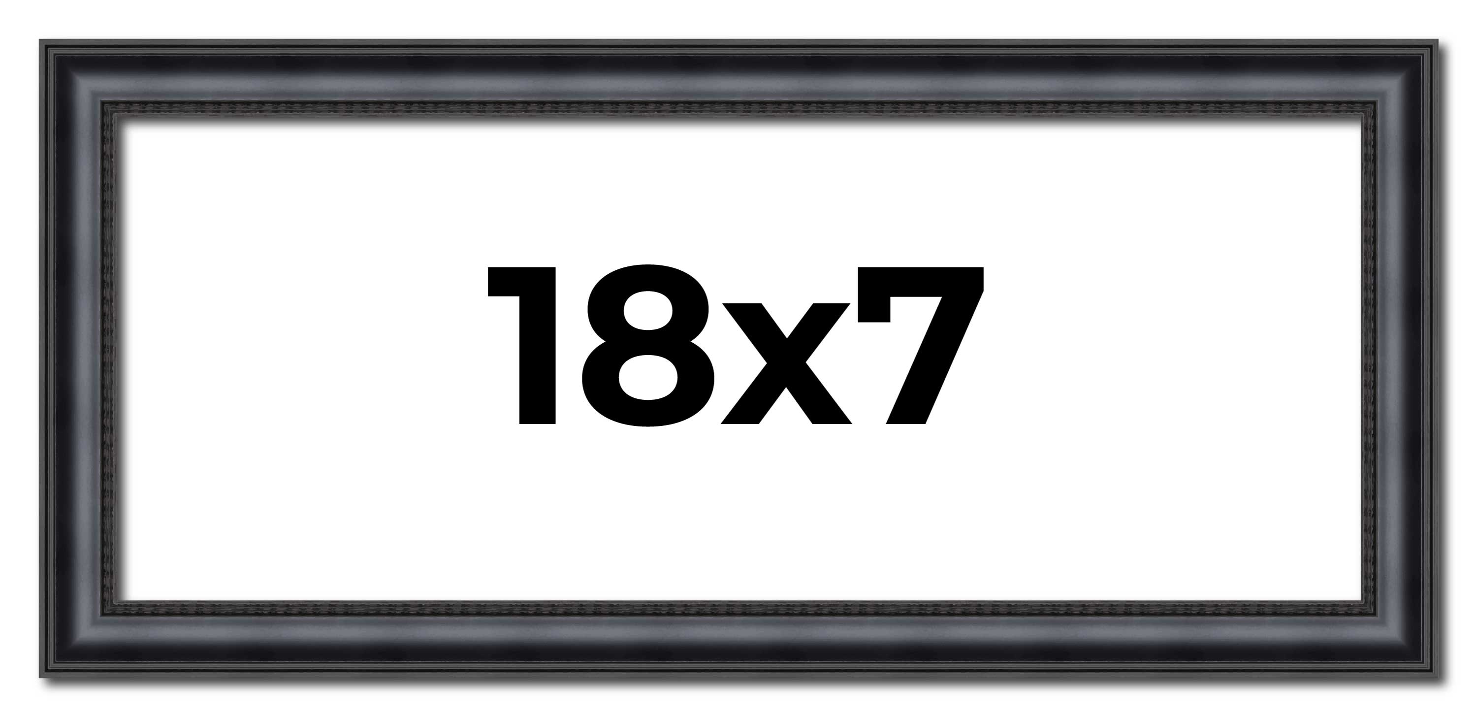 18x7 Frame Black Real Wood Picture Frame Width 1.25 inches | Interior Frame Dept main product image