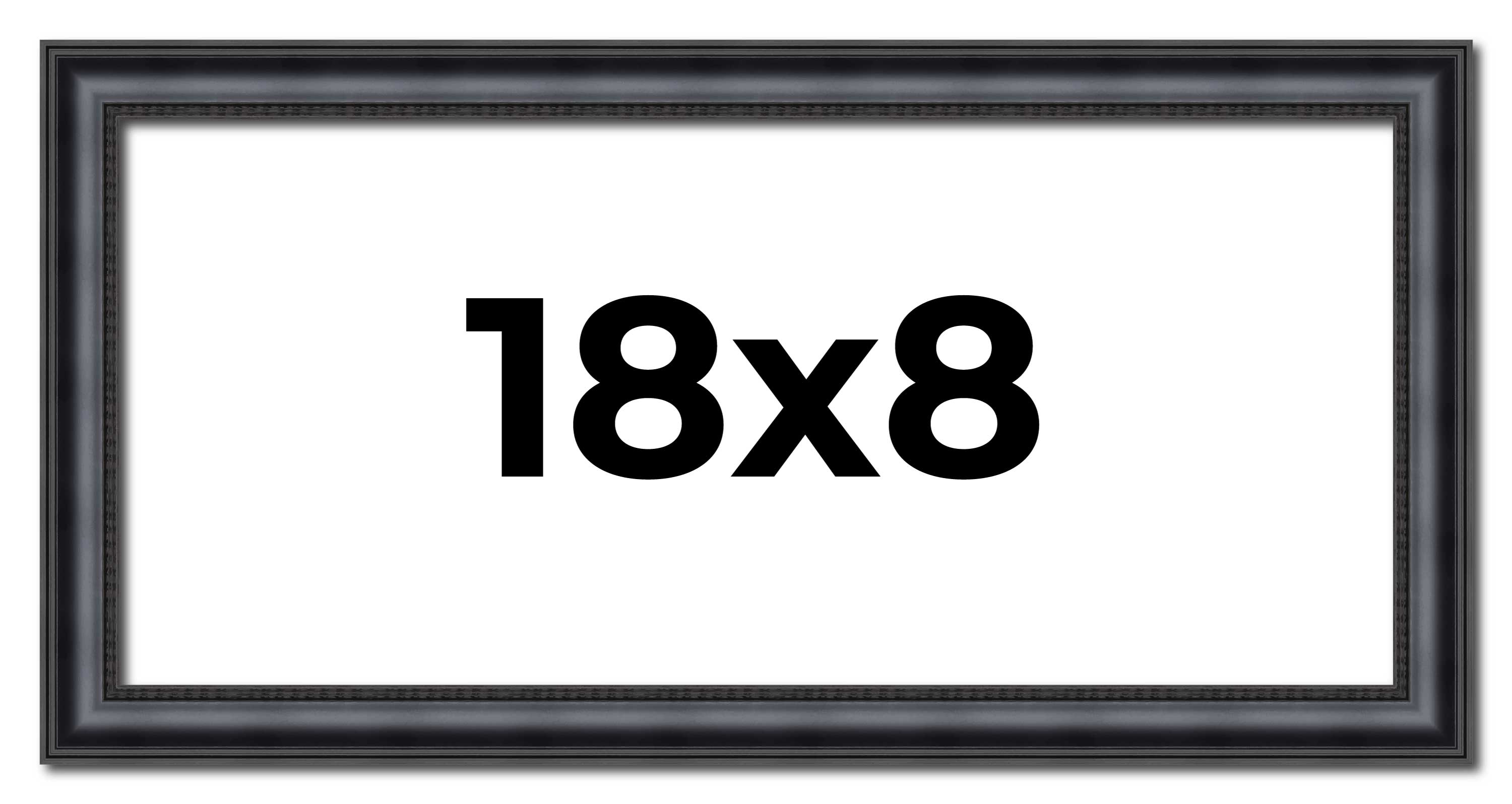18x8 Frame Black Real Wood Picture Frame Width 1.25 inches | Interior Frame Dept main product image