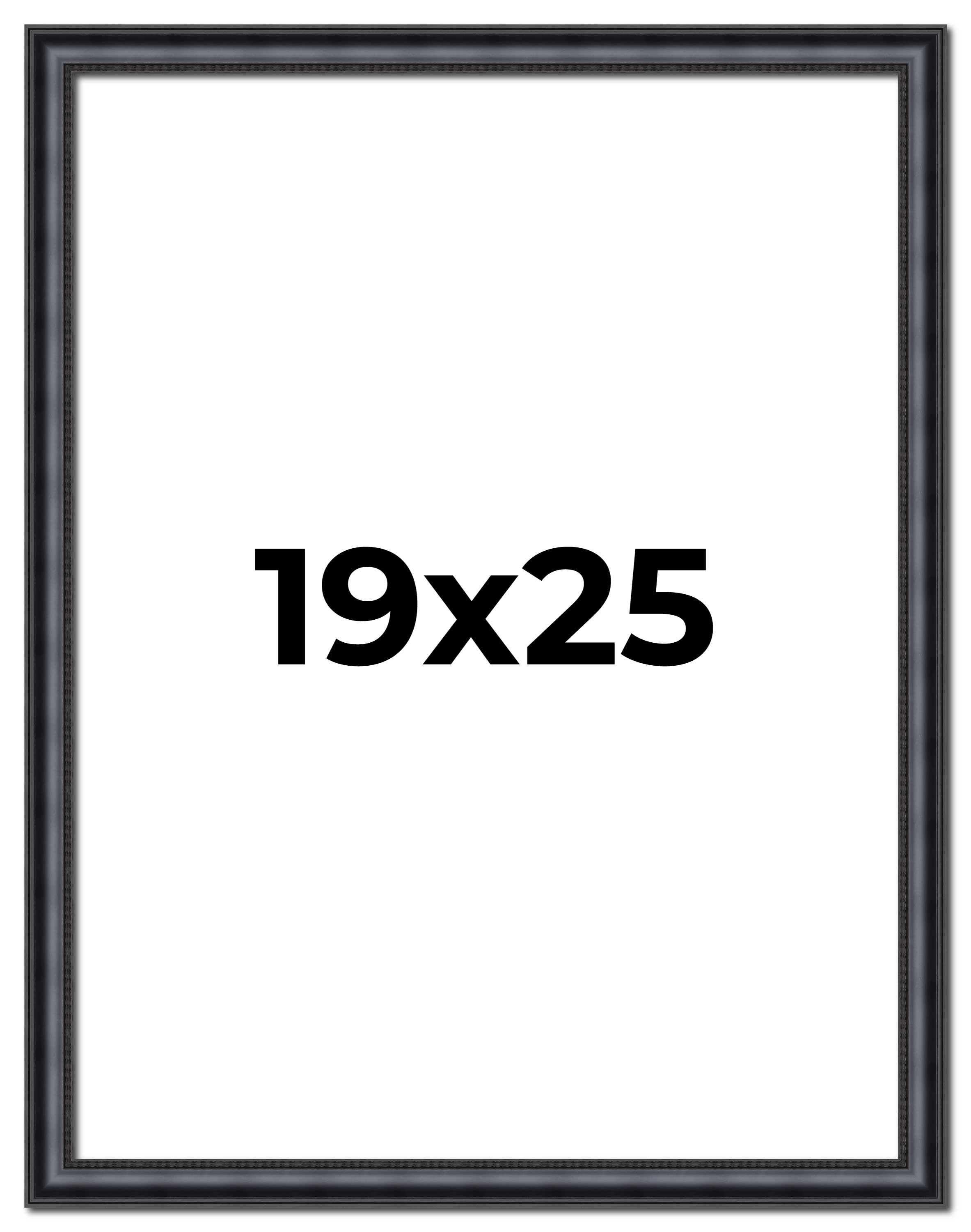 19×25 Frame Black Real Wood Picture Frame Width 1.25 inches | Interior Frame Dep