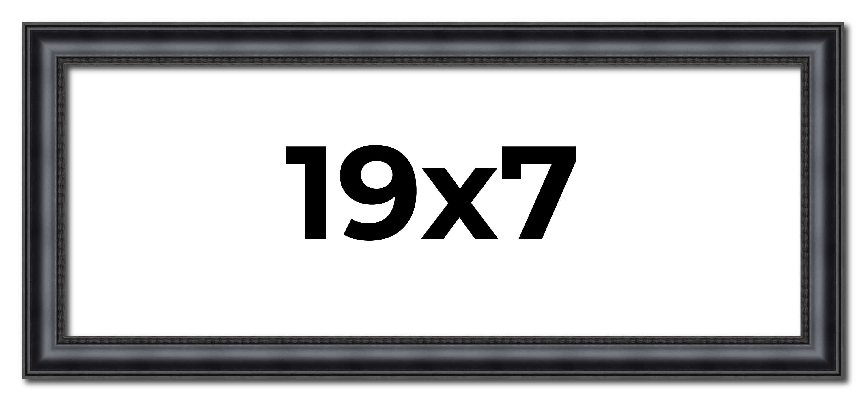 19x7 Frame Black Real Wood Picture Frame Width 1.25 inches | Interior Frame Dept main product image