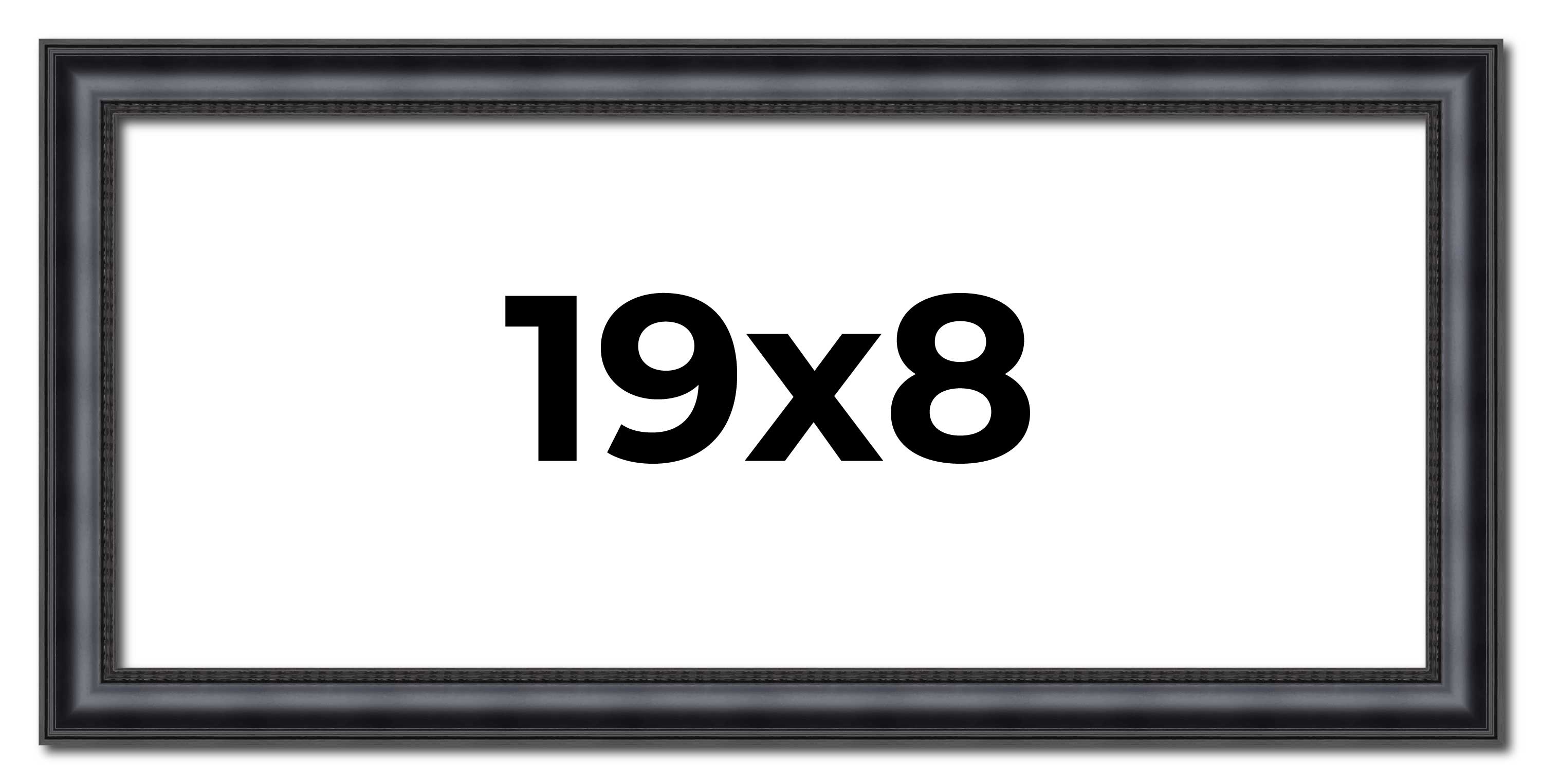 19x8 Frame Black Real Wood Picture Frame Width 1.25 inches | Interior Frame Dept main product image