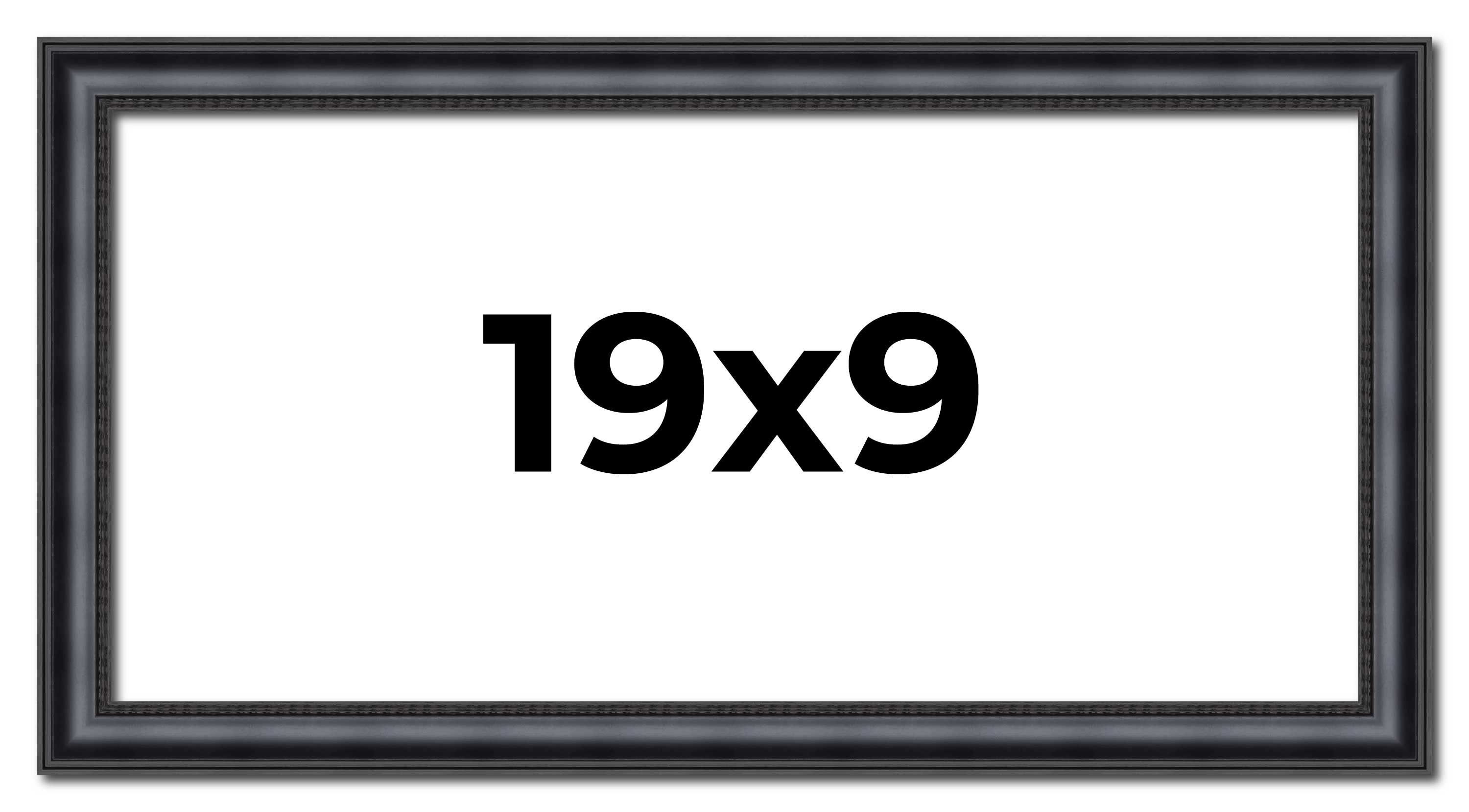 19x9 Frame Black Real Wood Picture Frame Width 1.25 inches | Interior Frame Dept main product image
