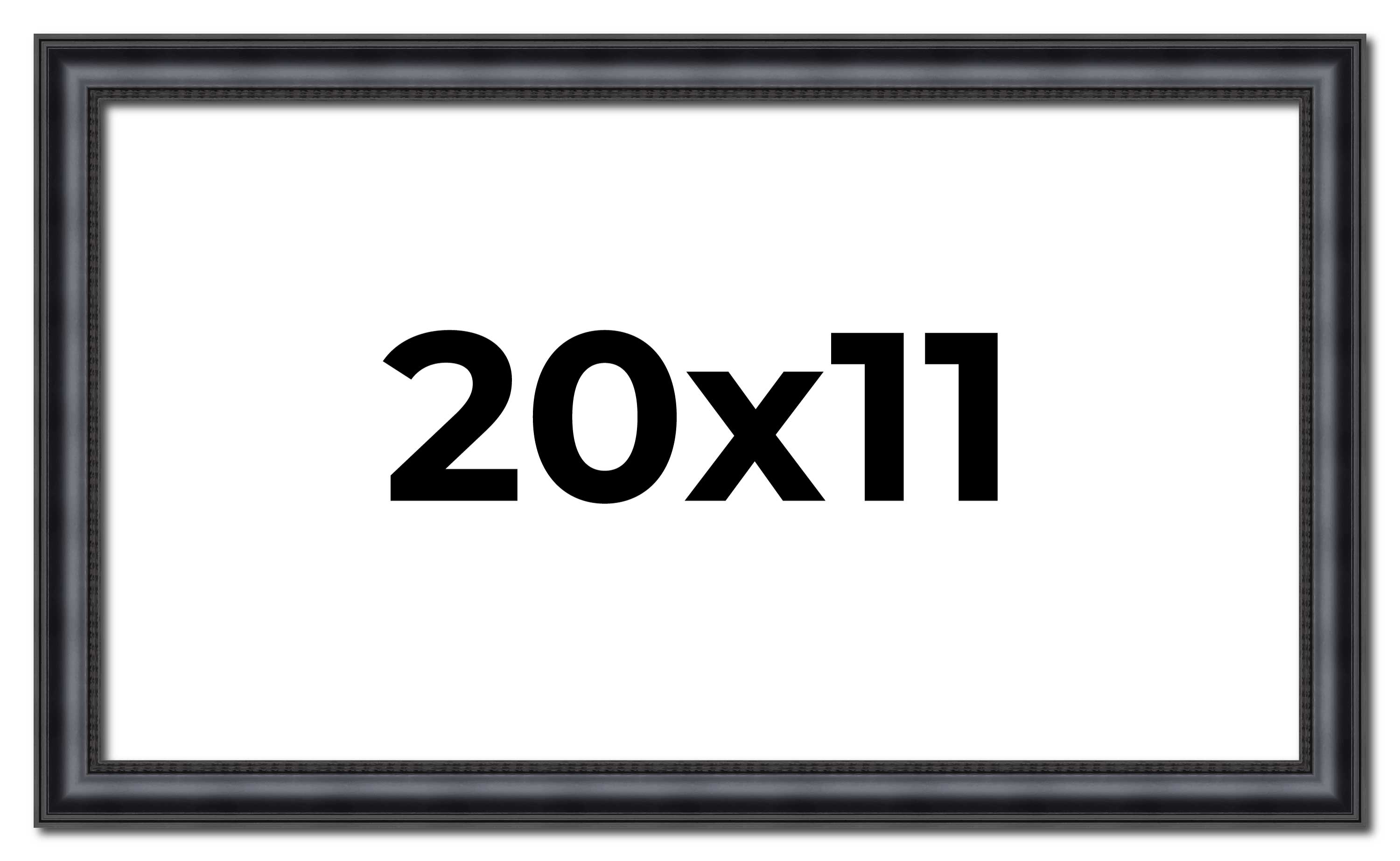20x11 Frame Black Real Wood Picture Frame Width 1.25 inches | Interior Frame Dep main product image