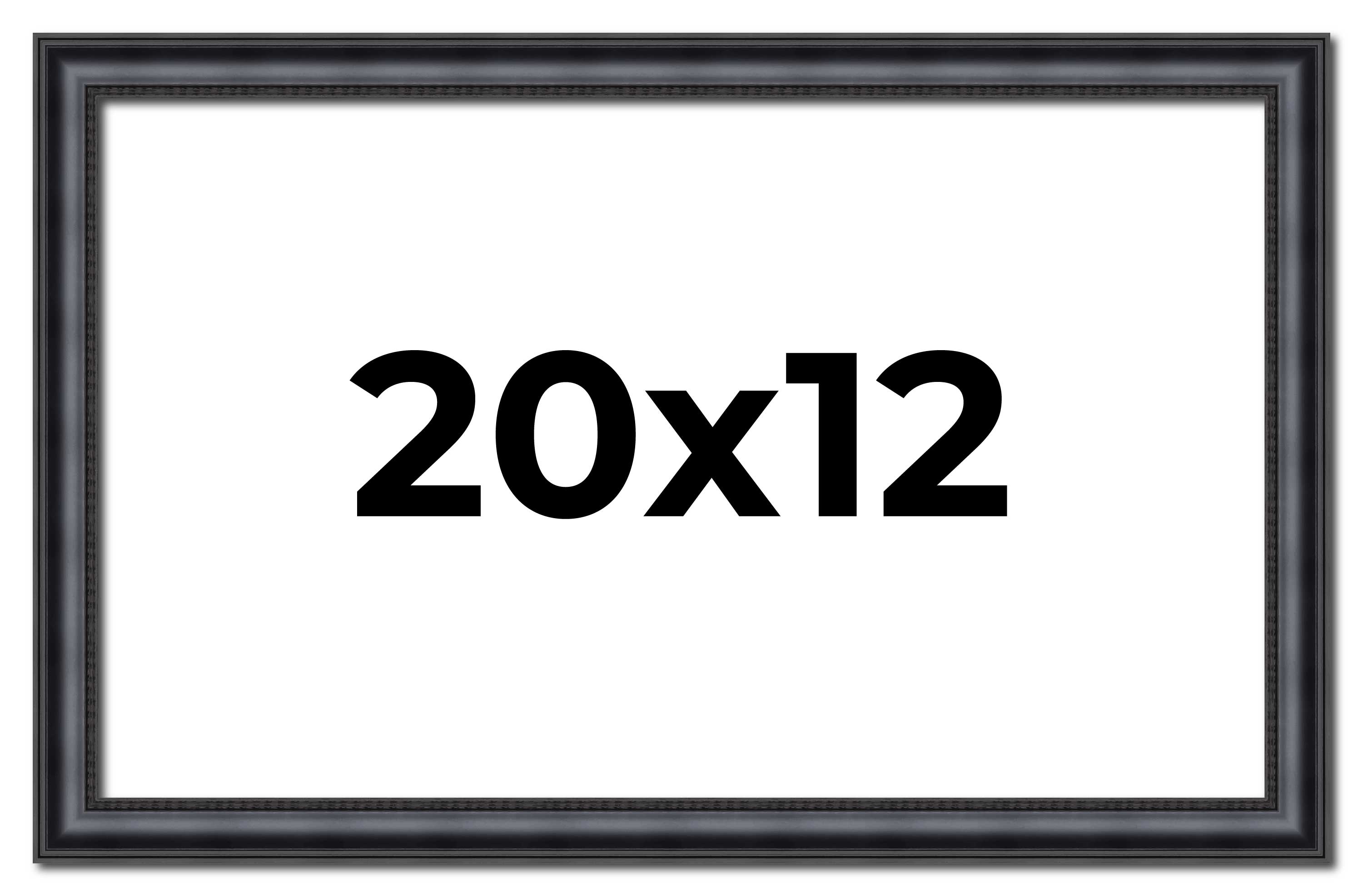 20x12 Frame Black Real Wood Picture Frame Width 1.25 inches | Interior Frame Dep main product image