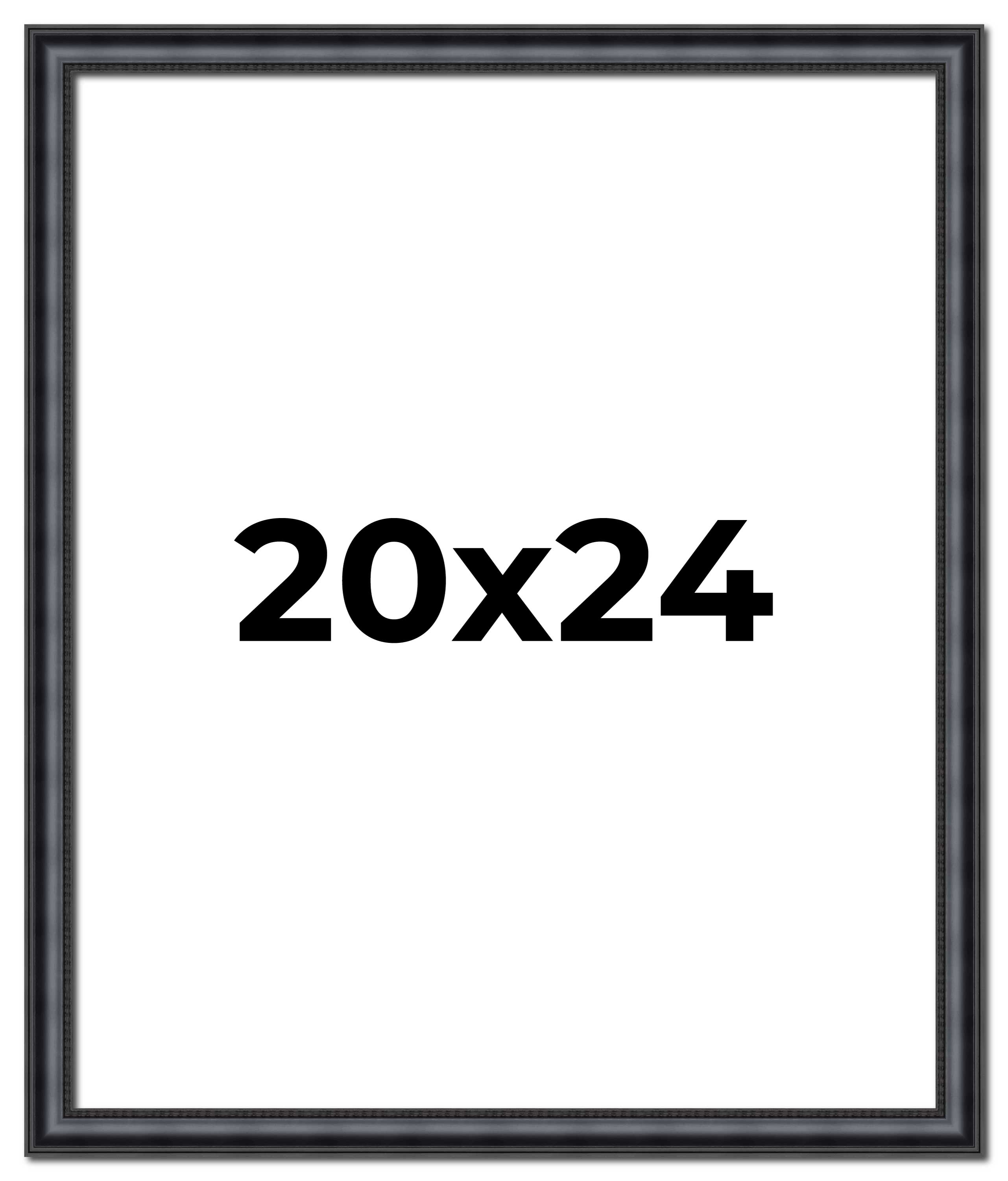 20x24 Frame Black Real Wood Picture Frame Width 1.25 inches | Interior Frame Dep main product image