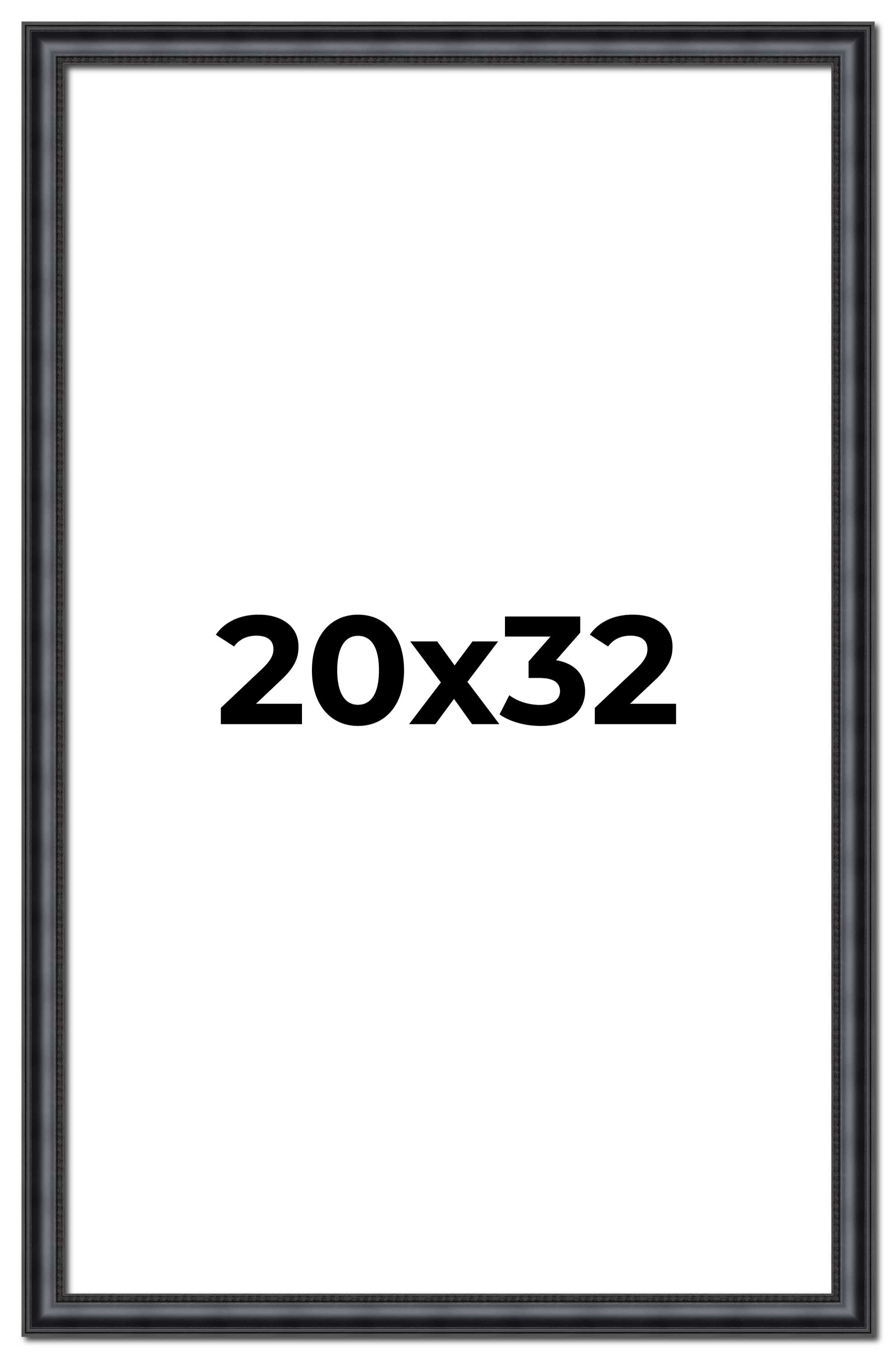 20x32 Frame Black Real Wood Picture Frame Width 1.25 inches | Interior Frame Dep main product image