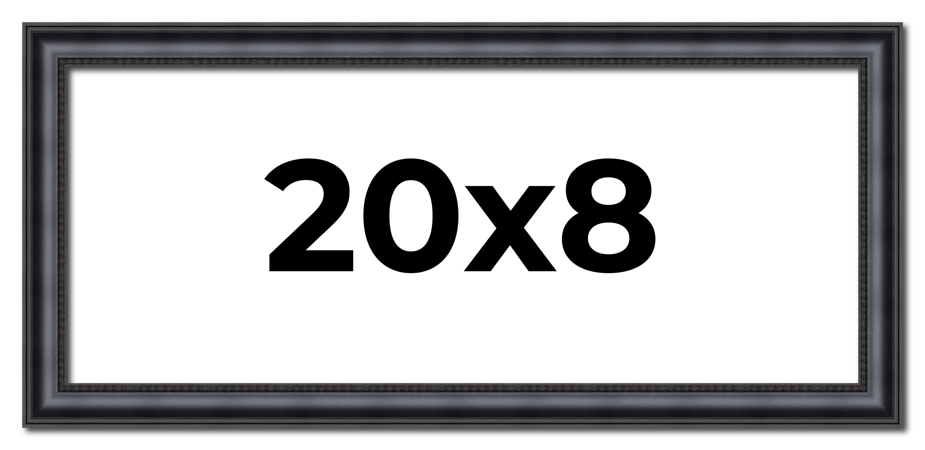 20x8 Frame Black Real Wood Picture Frame Width 1.25 inches | Interior Frame Dept main product image