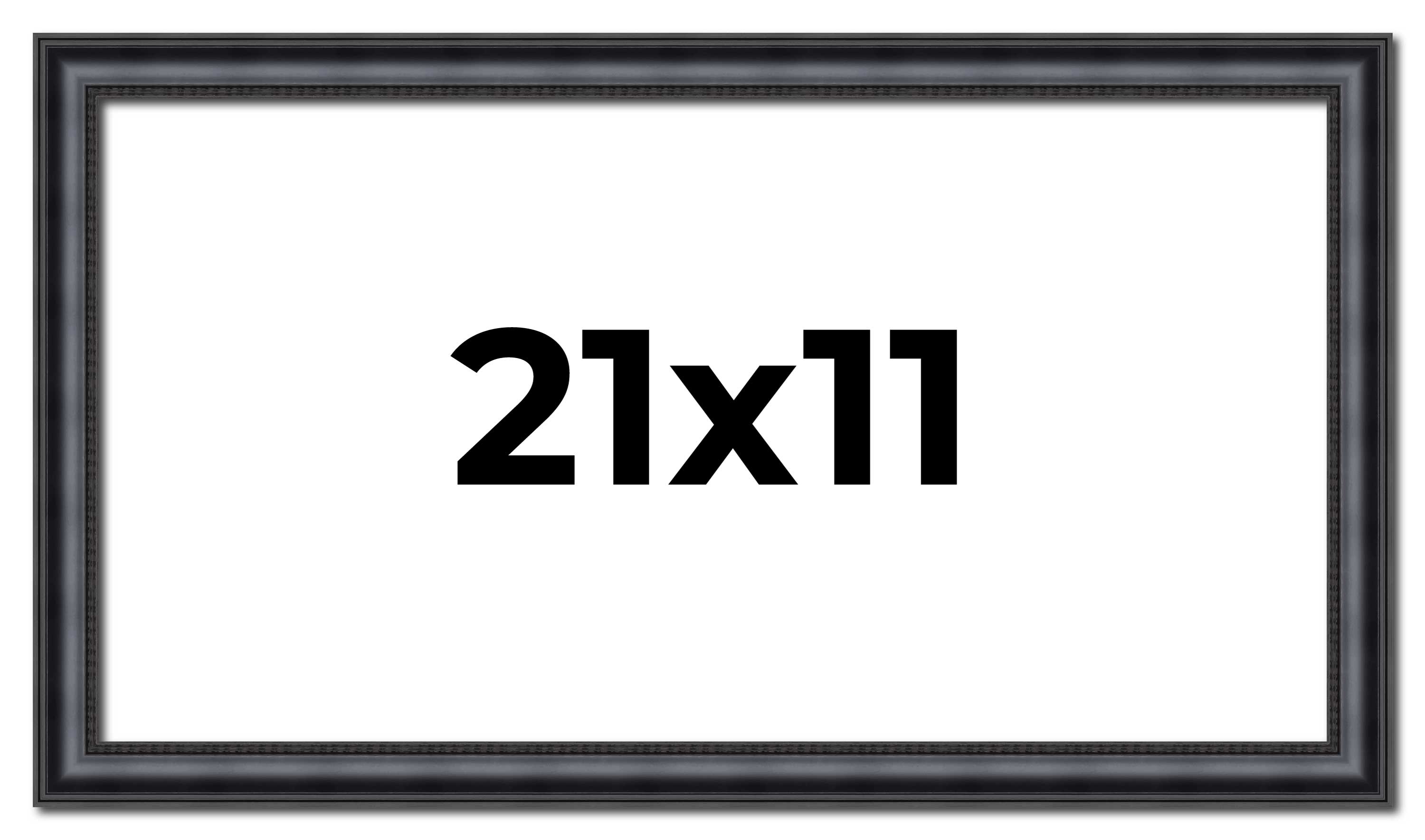 21x11 Frame Black Real Wood Picture Frame Width 1.25 inches | Interior Frame Dep main product image