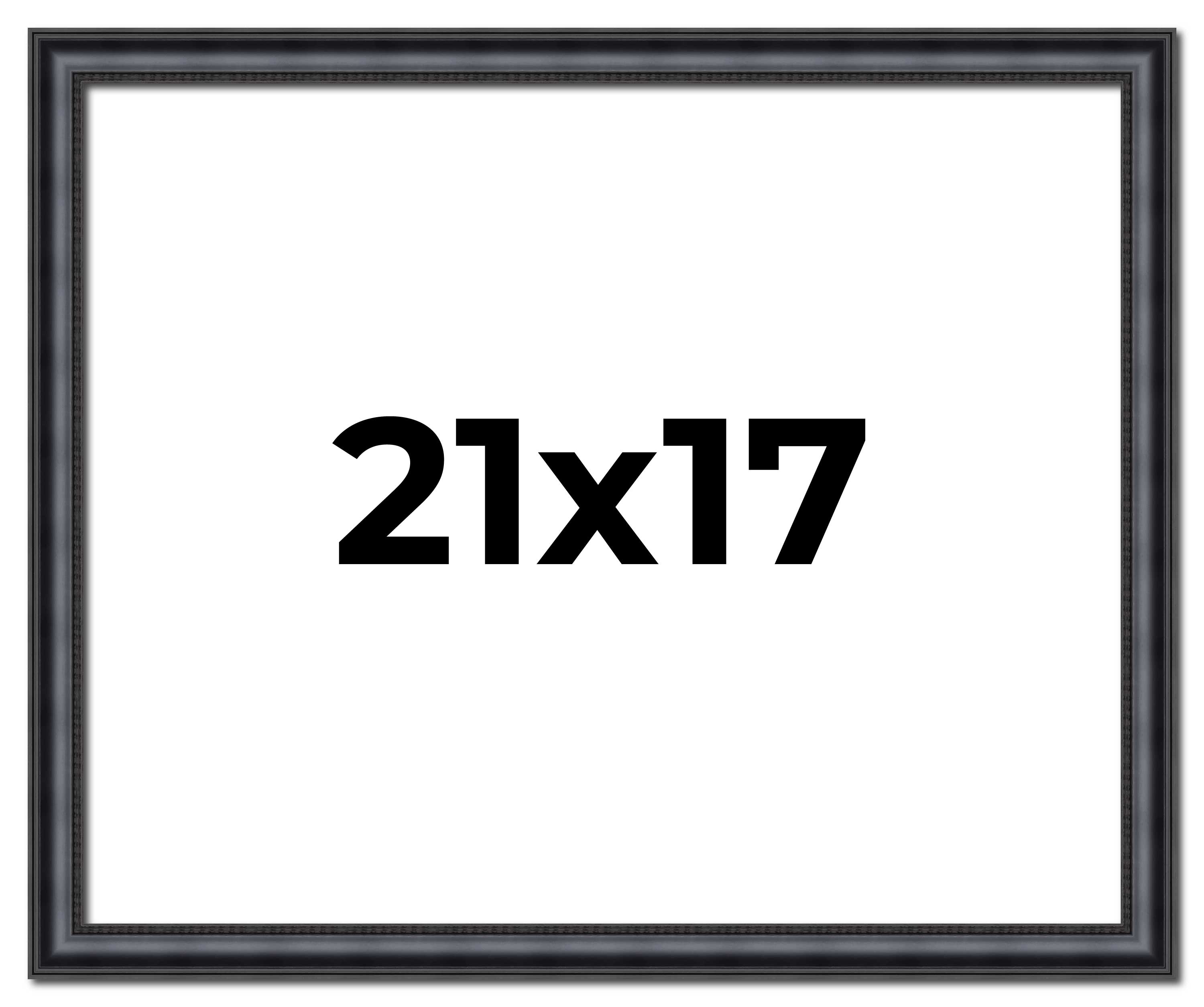 21x17 Frame Black Real Wood Picture Frame Width 1.25 inches | Interior Frame Dep main product image