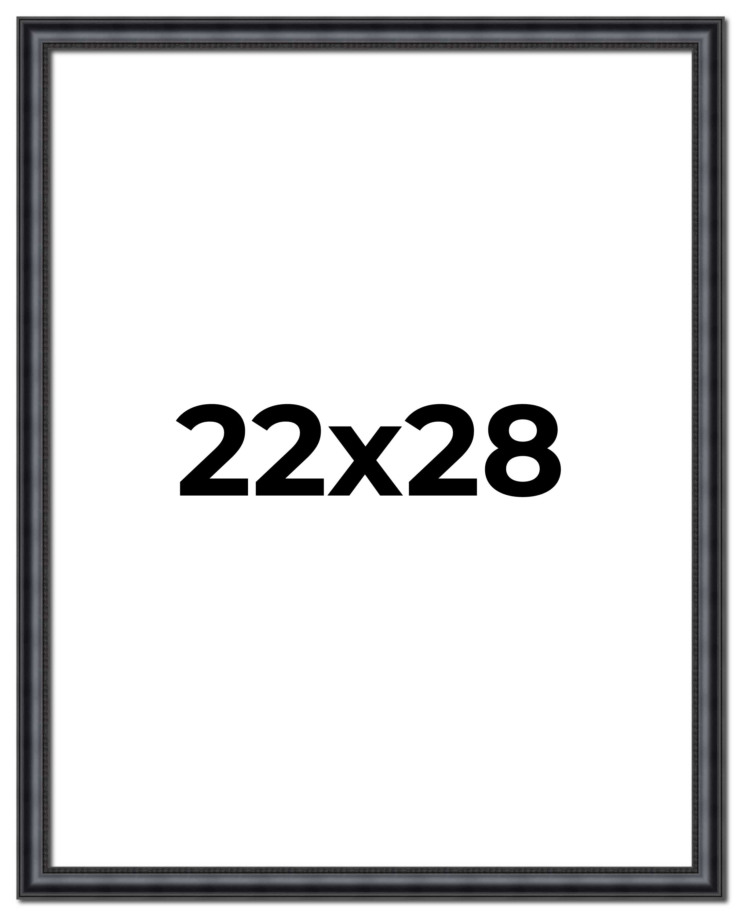 22x28 Frame Black Real Wood Picture Frame Width 1.25 inches | Interior Frame Dep main product image
