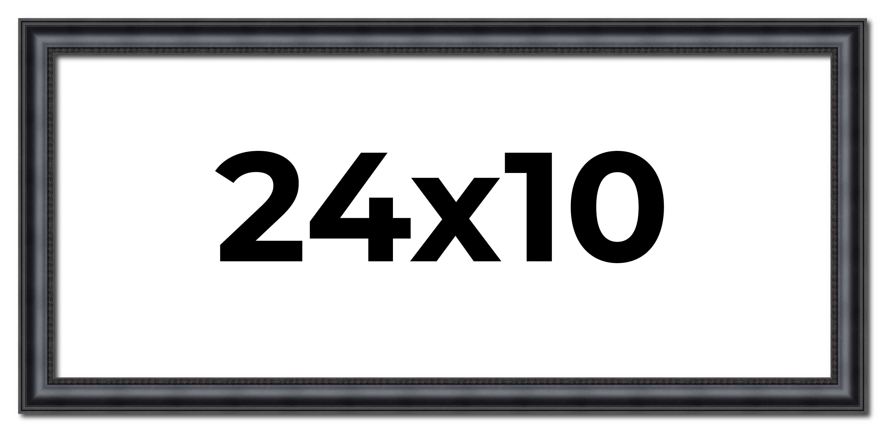 24x10 Frame Black Real Wood Picture Frame Width 1.25 inches | Interior Frame Dep main product image