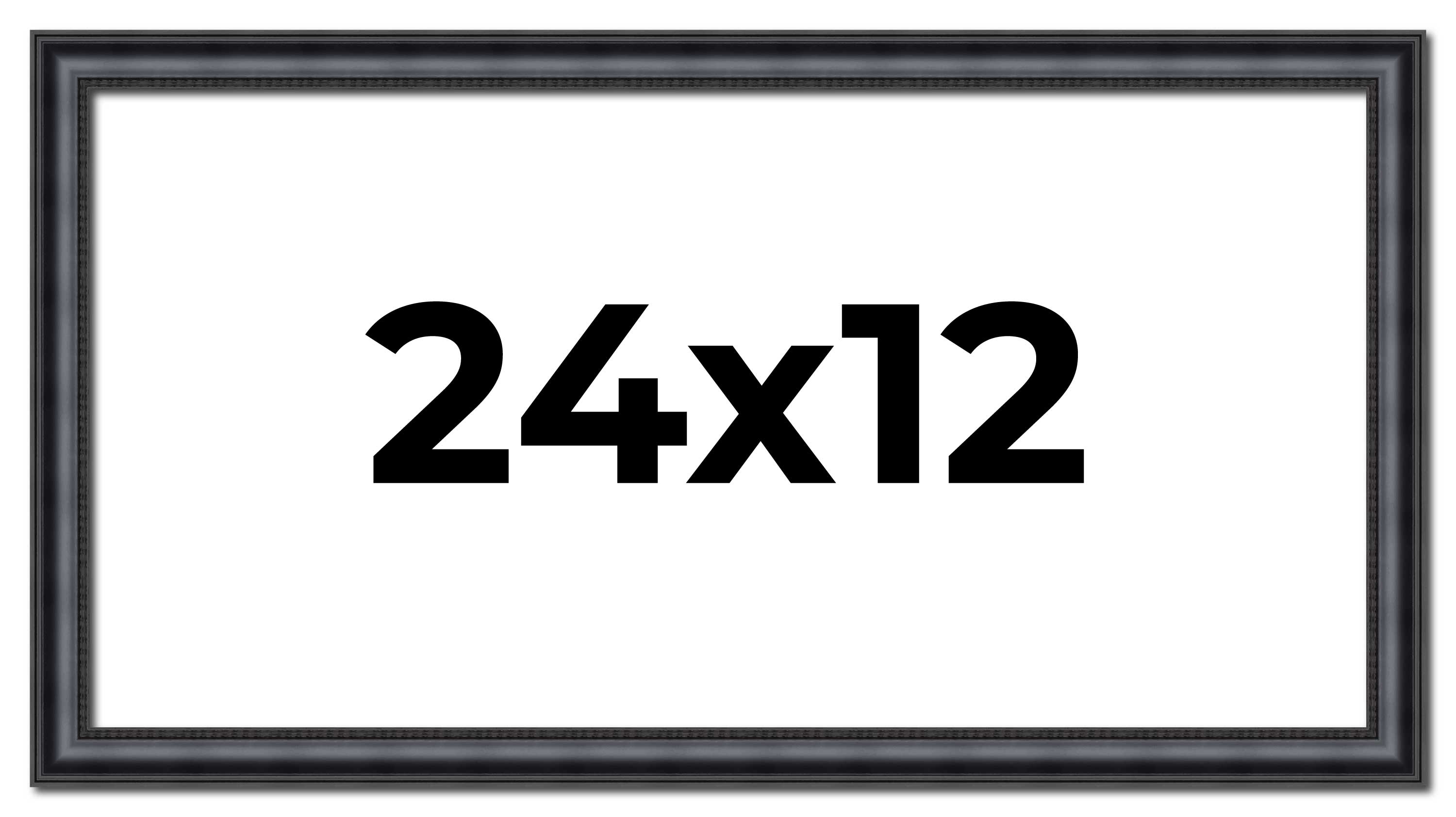 24x12 Frame Black Real Wood Picture Frame Width 1.25 inches | Interior Frame Dep main product image