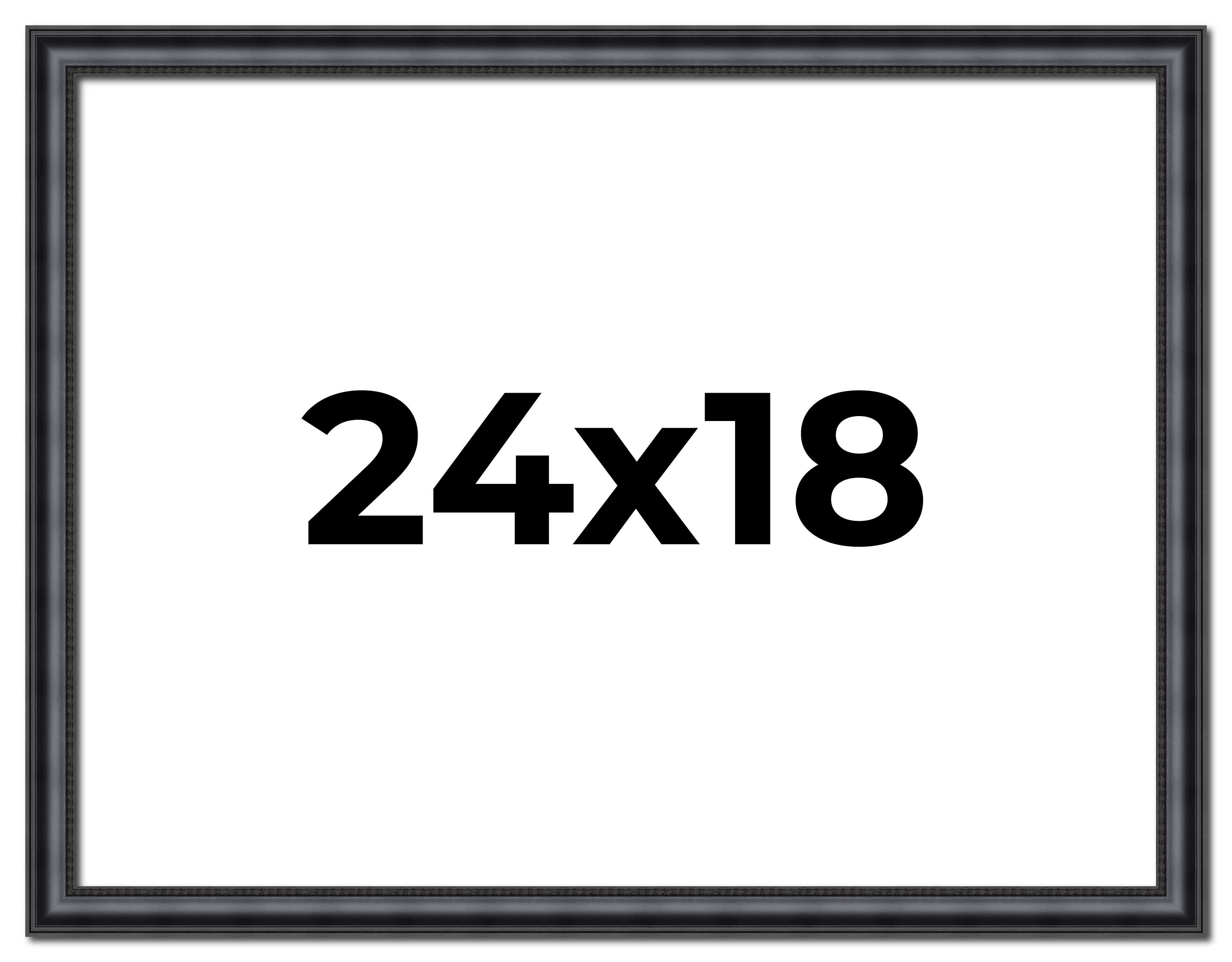 24x18 Frame Black Real Wood Picture Frame Width 1.25 inches | Interior Frame Dep main product image