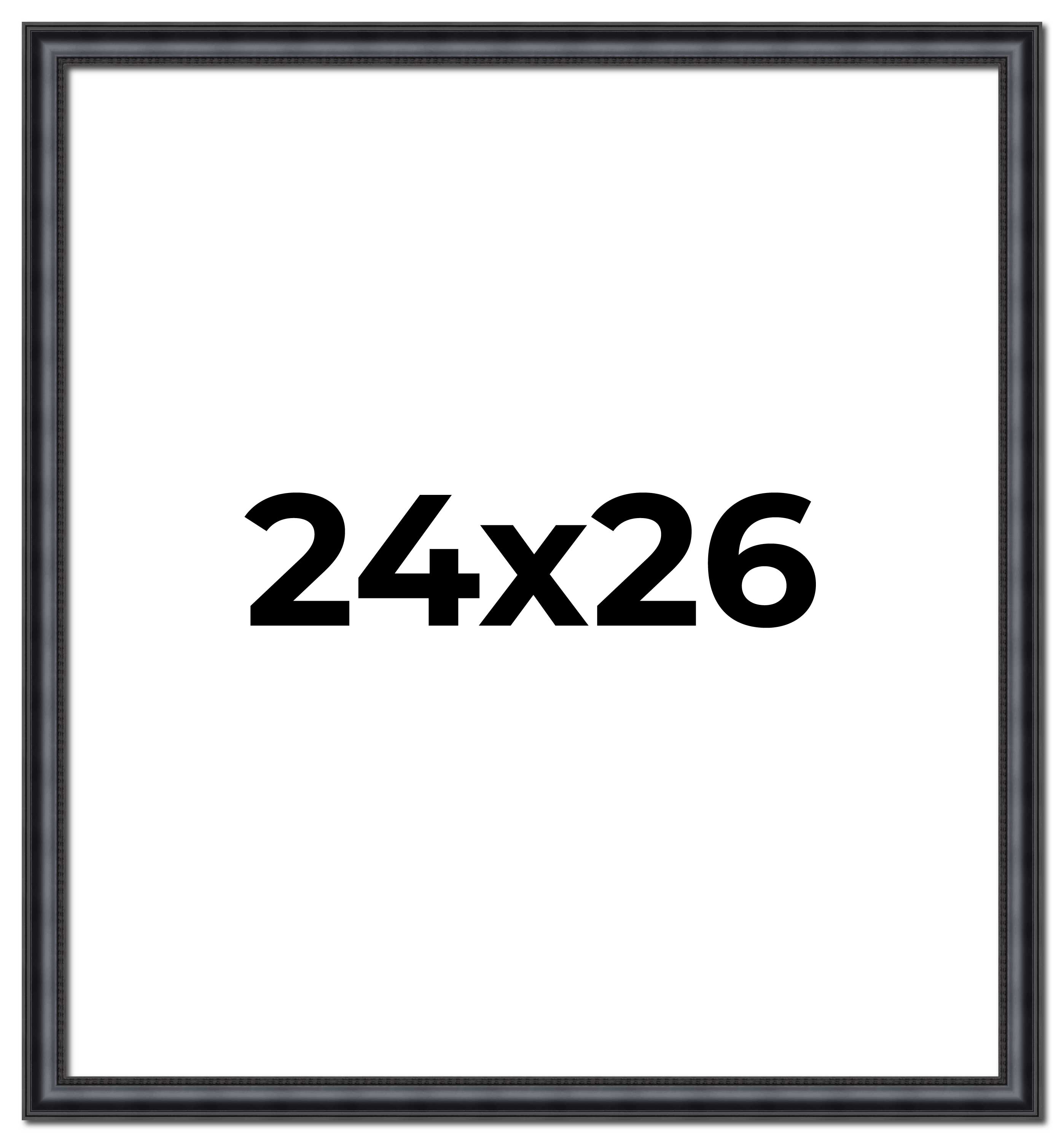 24x26 Frame Black Real Wood Picture Frame Width 1.25 inches | Interior Frame Dep main product image