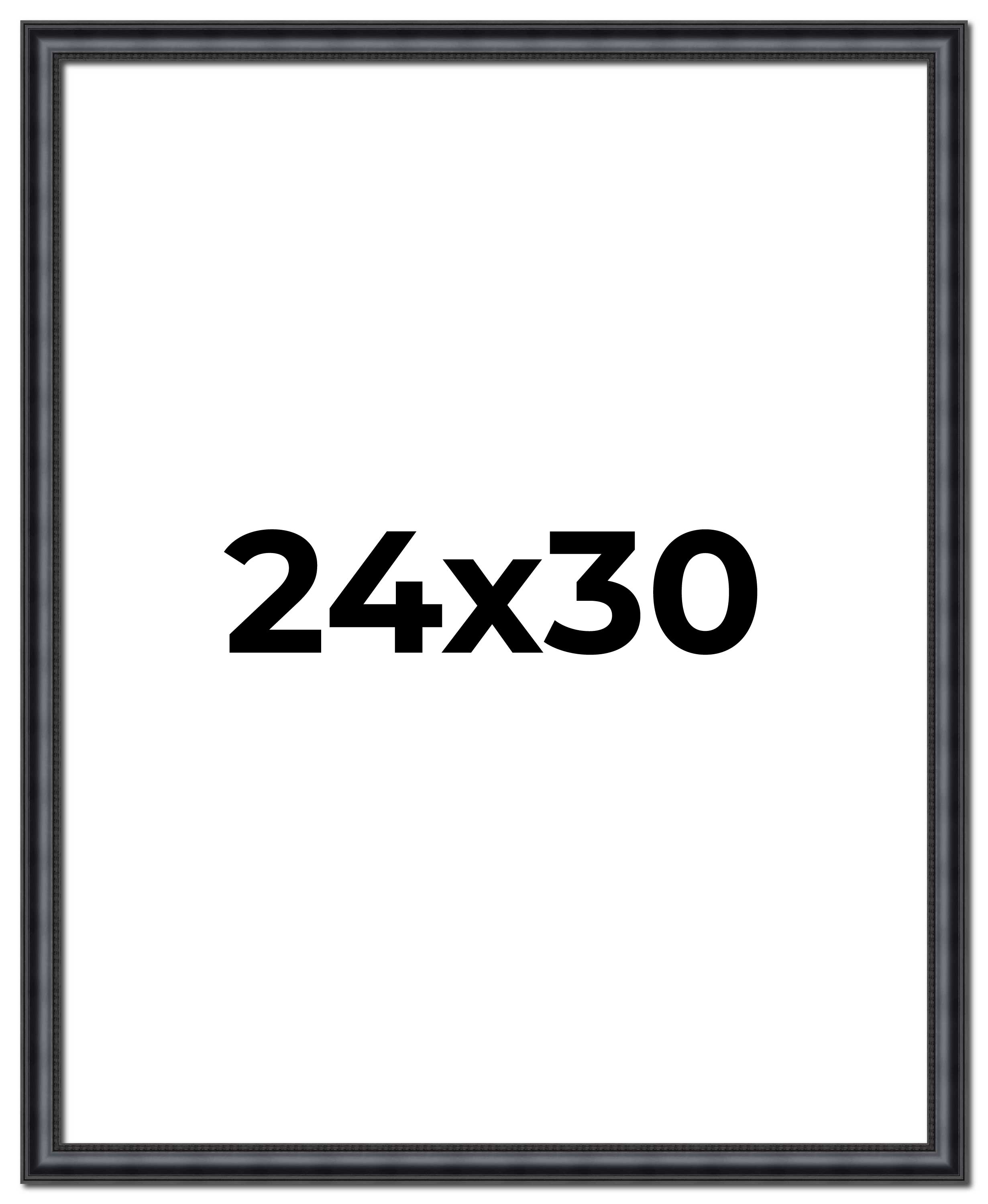 24x30 Frame Black Real Wood Picture Frame Width 1.25 inches | Interior Frame Dep main product image