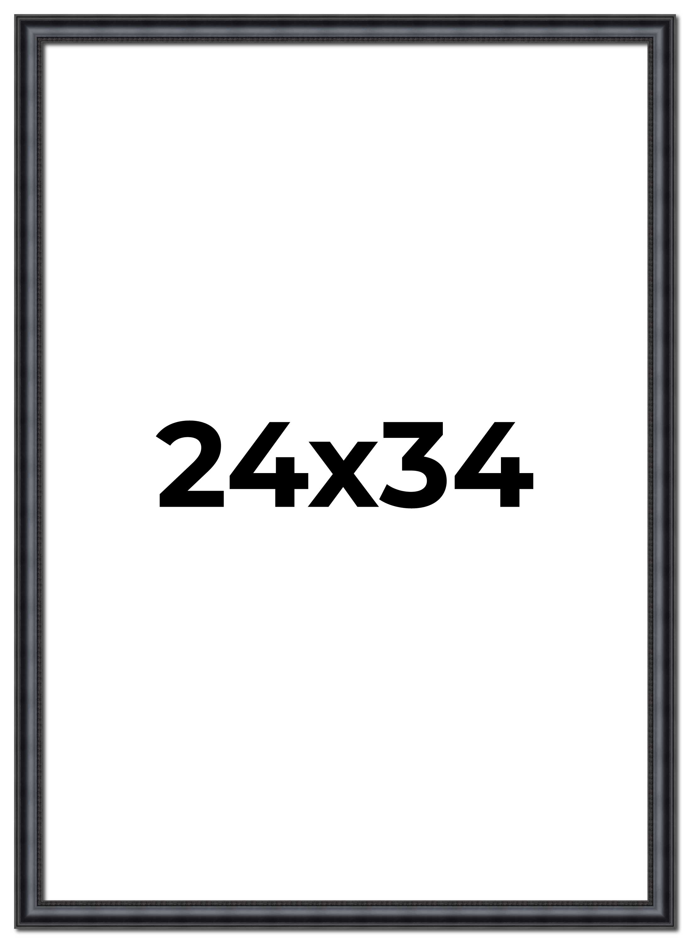 24x34 Frame Black Real Wood Picture Frame Width 1.25 inches | Interior Frame Dep main product image