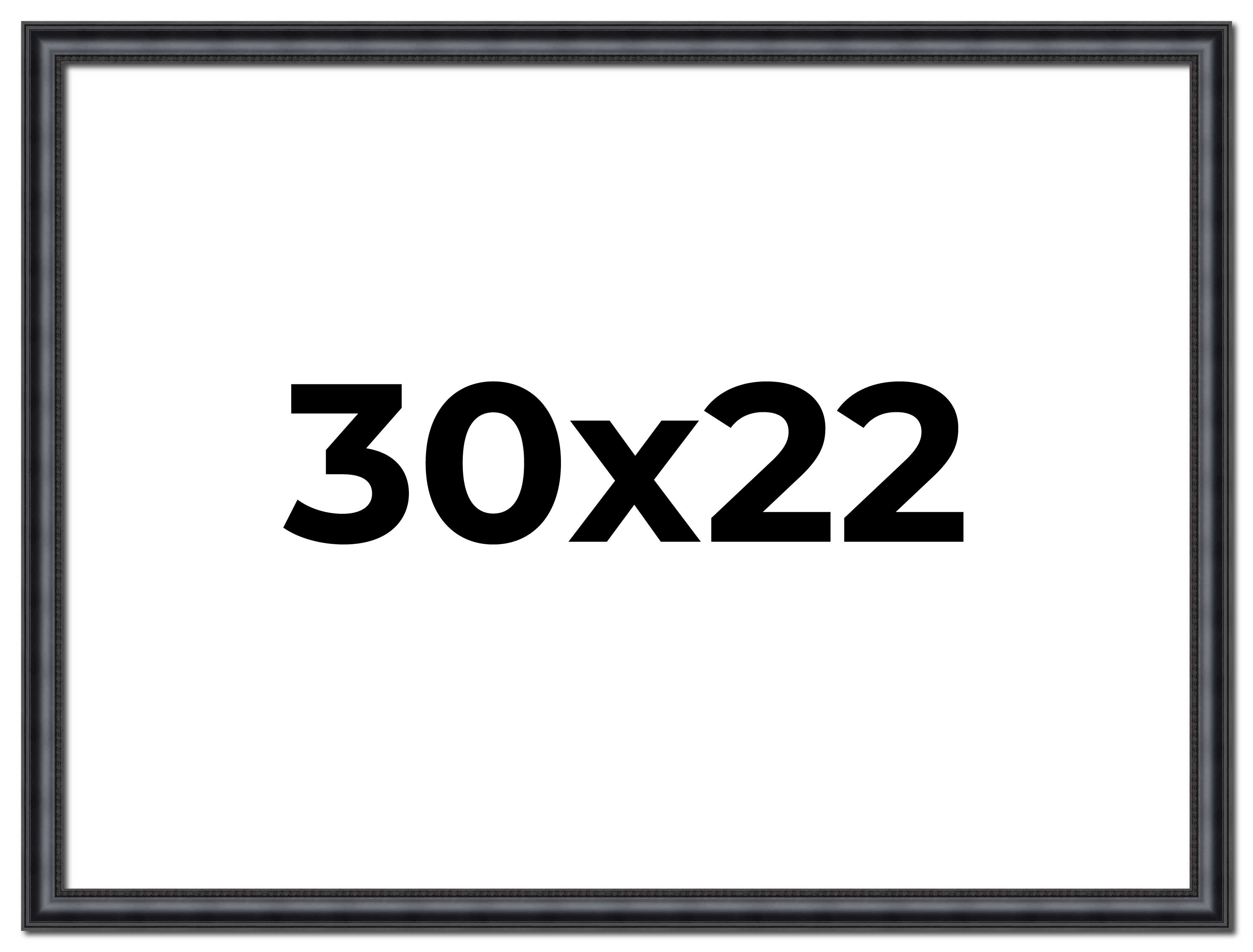 30x22 Frame Black Real Wood Picture Frame Width 1.25 inches | Interior Frame Dep main product image