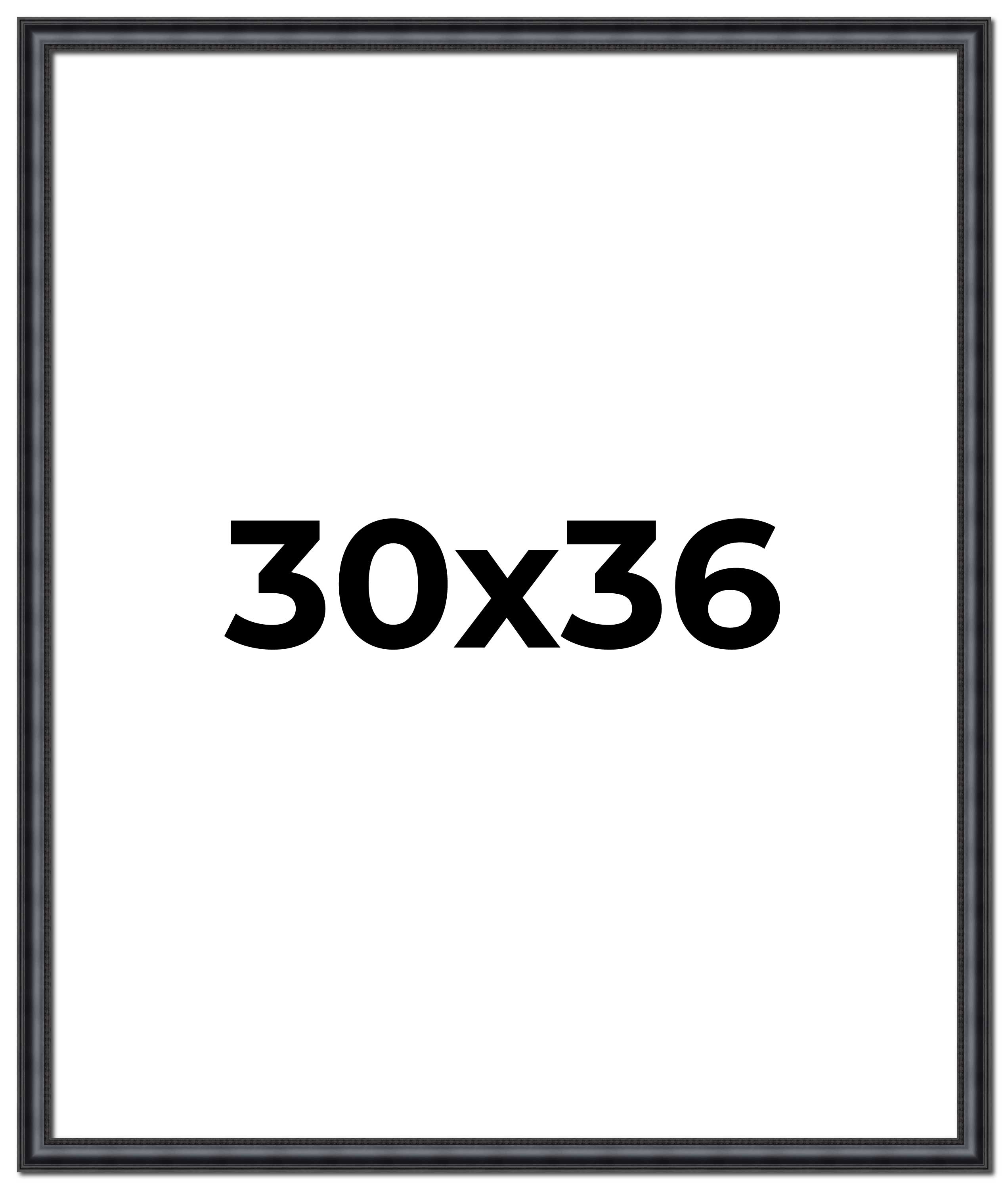 30x36 Frame Black Real Wood Picture Frame Width 1.25 inches | Interior Frame Dep main product image