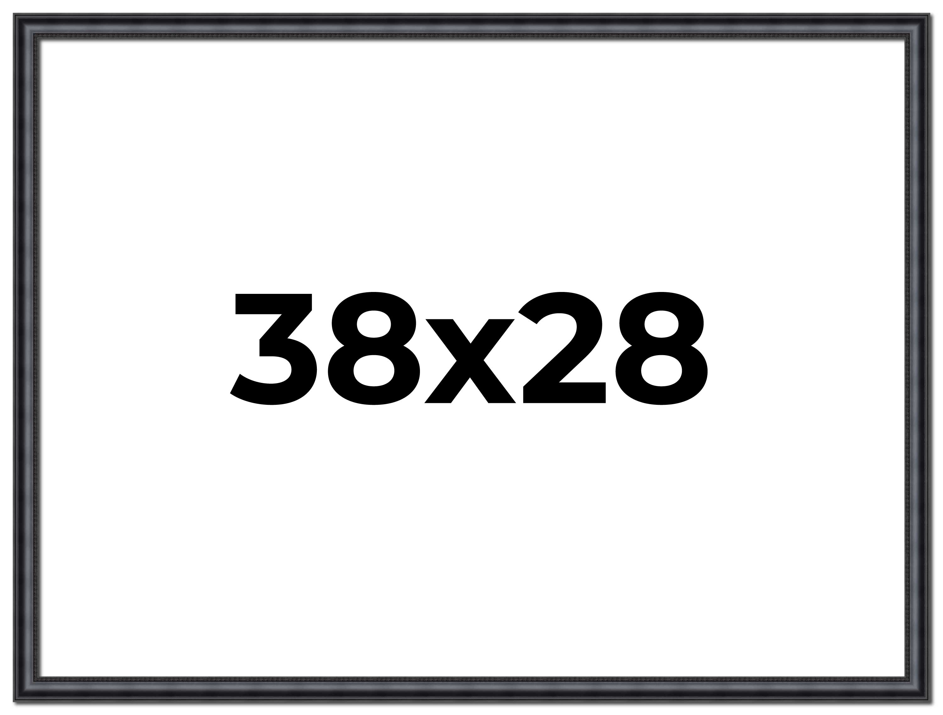 38x28 Frame Black Real Wood Picture Frame Width 1.25 inches | Interior Frame Dep main product image