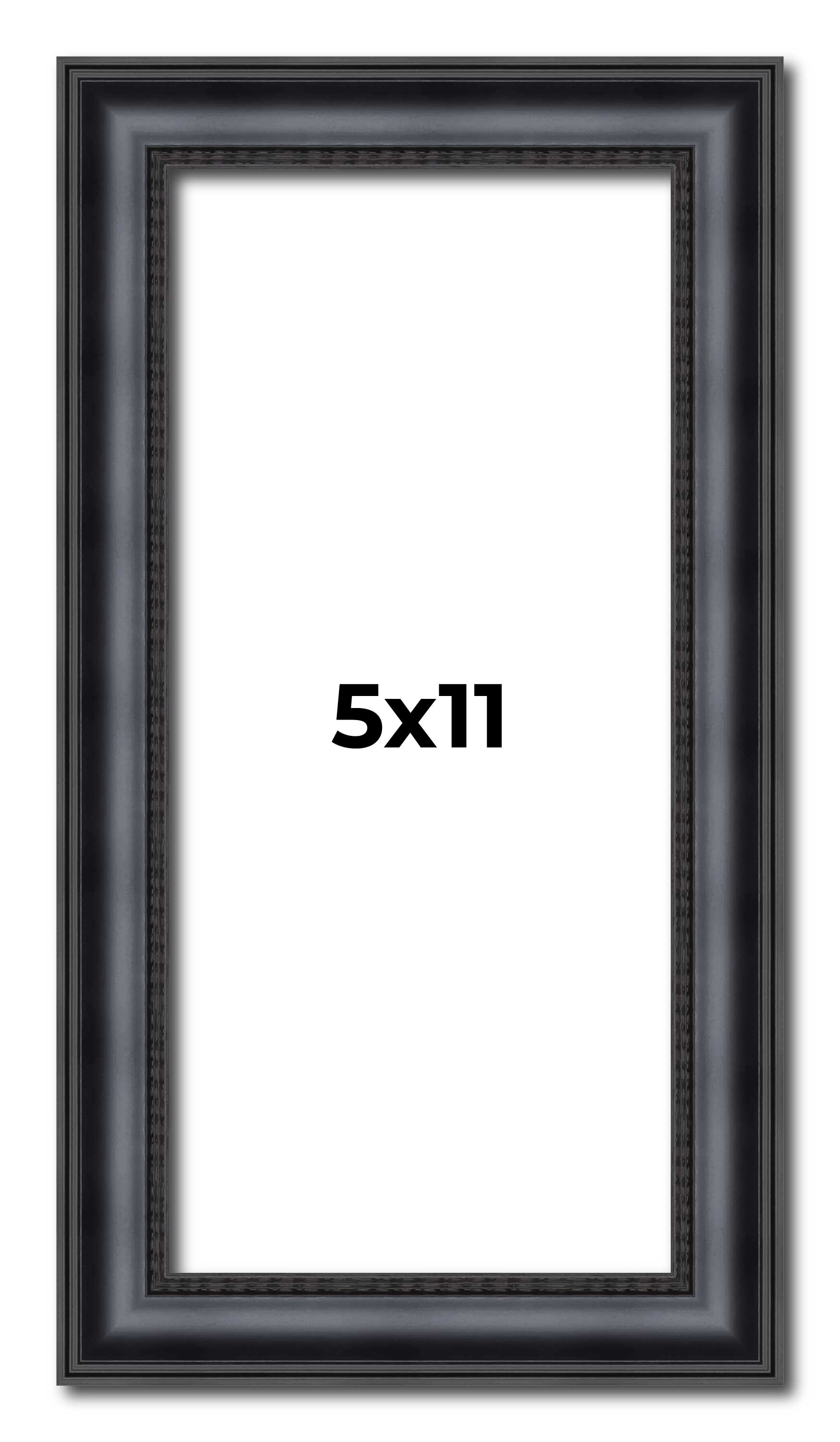 5×11 In Frame Black Real Wood Picture Frame Width 1.25 inches | Interior Frame D