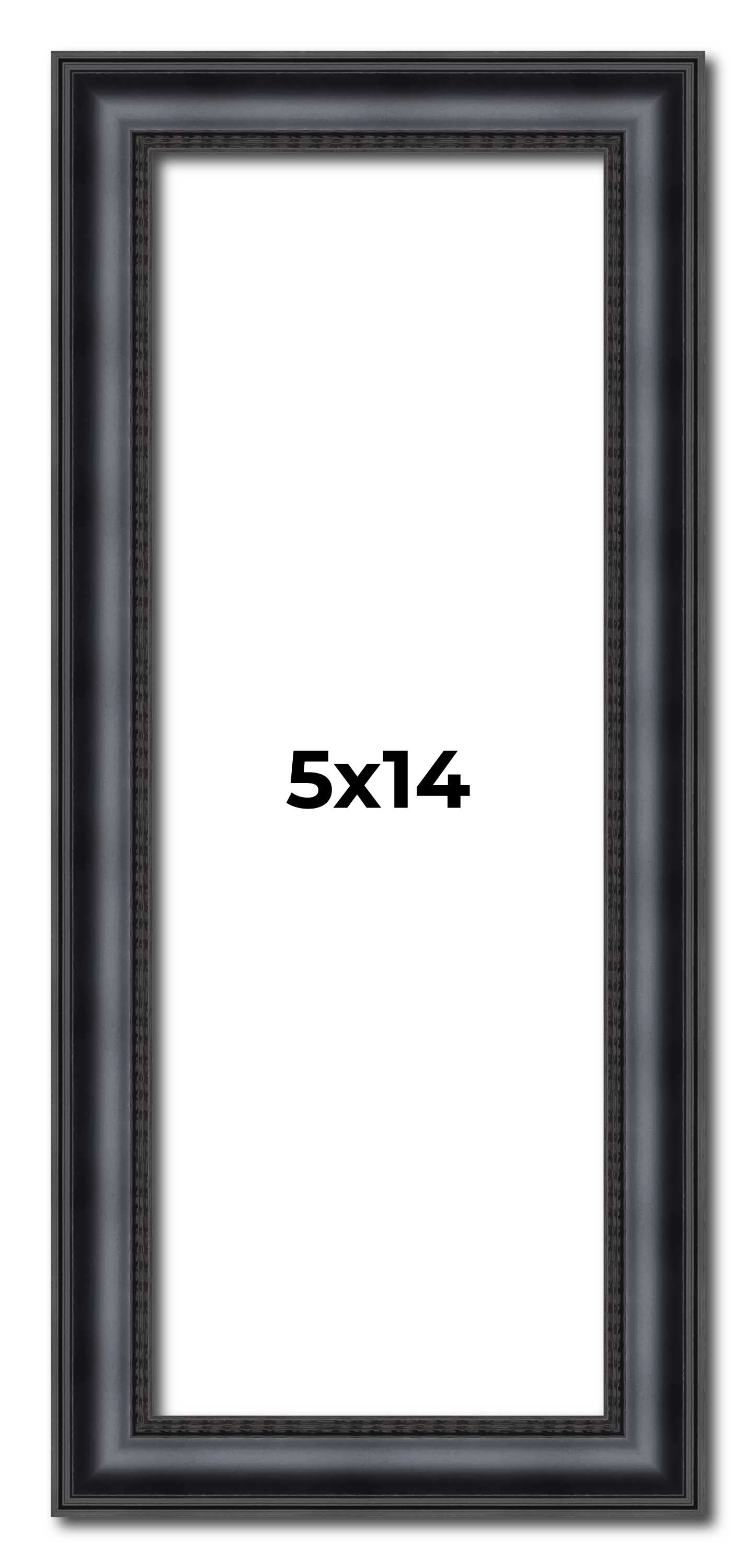 5×14 In Frame Black Real Wood Picture Frame Width 1.25 inches | Interior Frame D