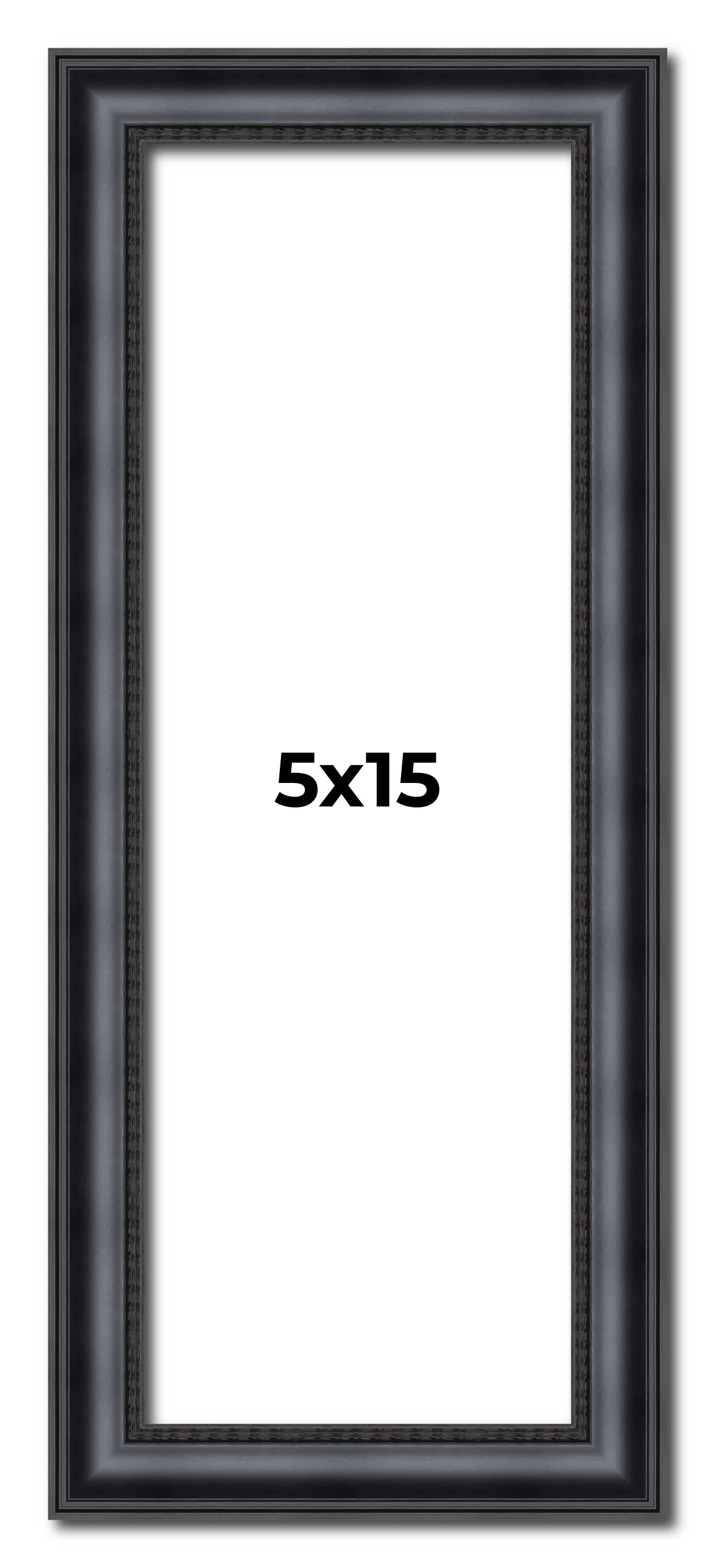 5×15 In Frame Black Real Wood Picture Frame Width 1.25 inches | Interior Frame D