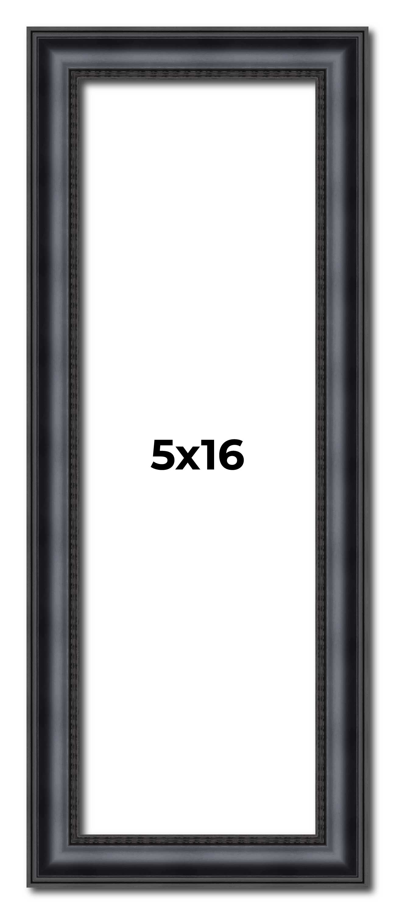 5×16 In Frame Black Real Wood Picture Frame Width 1.25 inches | Interior Frame D