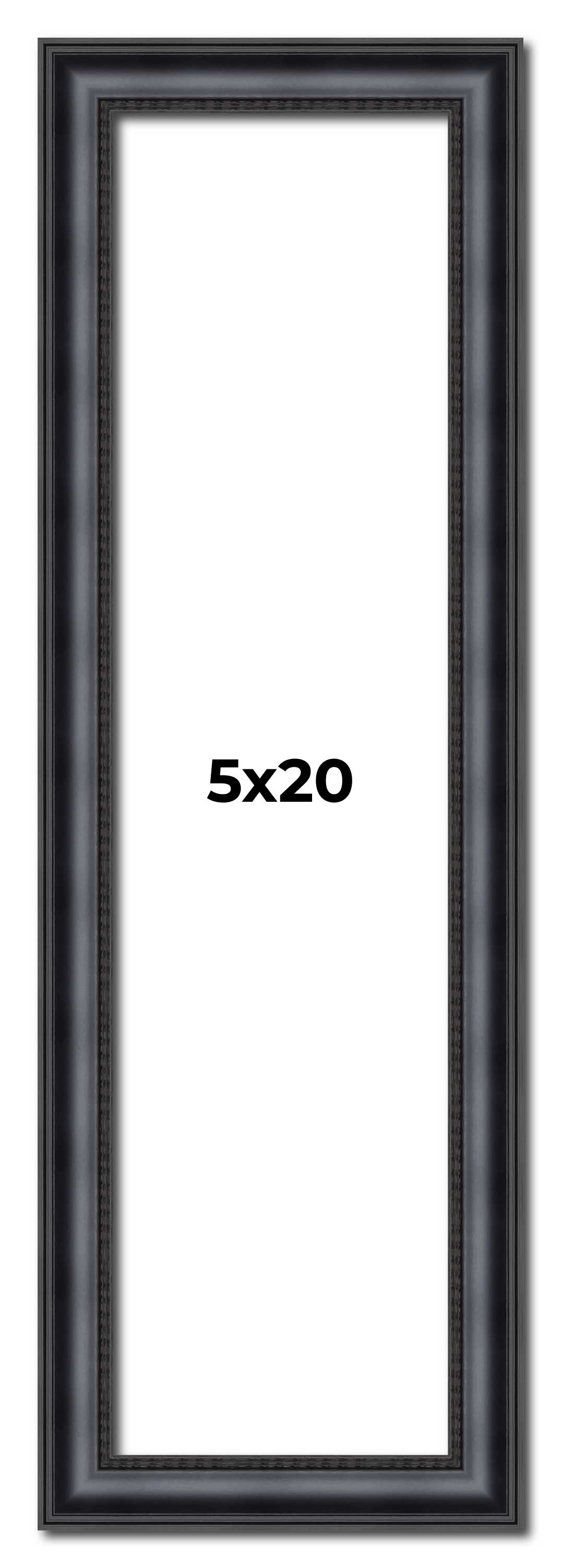 5×20 In Frame Black Real Wood Picture Frame Width 1.25 inches | Interior Frame D