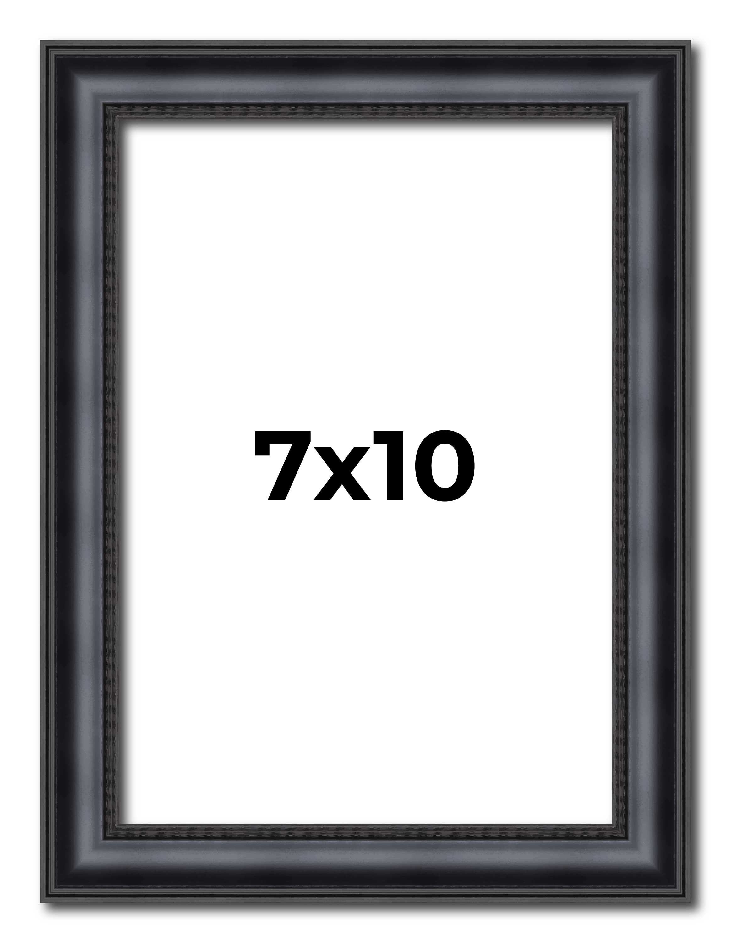 7x10 Frame Black Real Wood Picture Frame Width 1.25 inches | Interior Frame Dept main product image