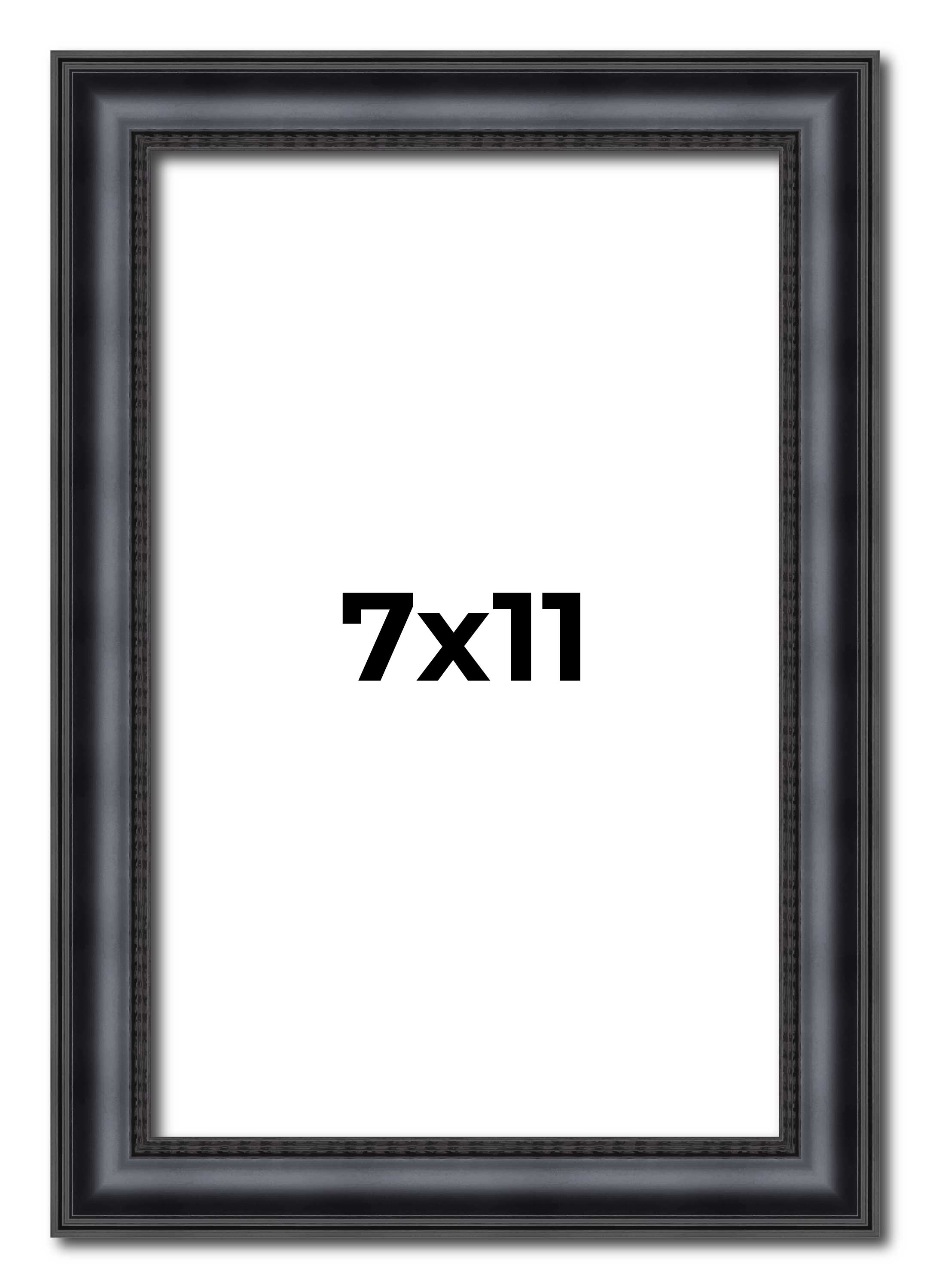 7x11 Frame Black Real Wood Picture Frame Width 1.25 inches | Interior Frame Dept main product image