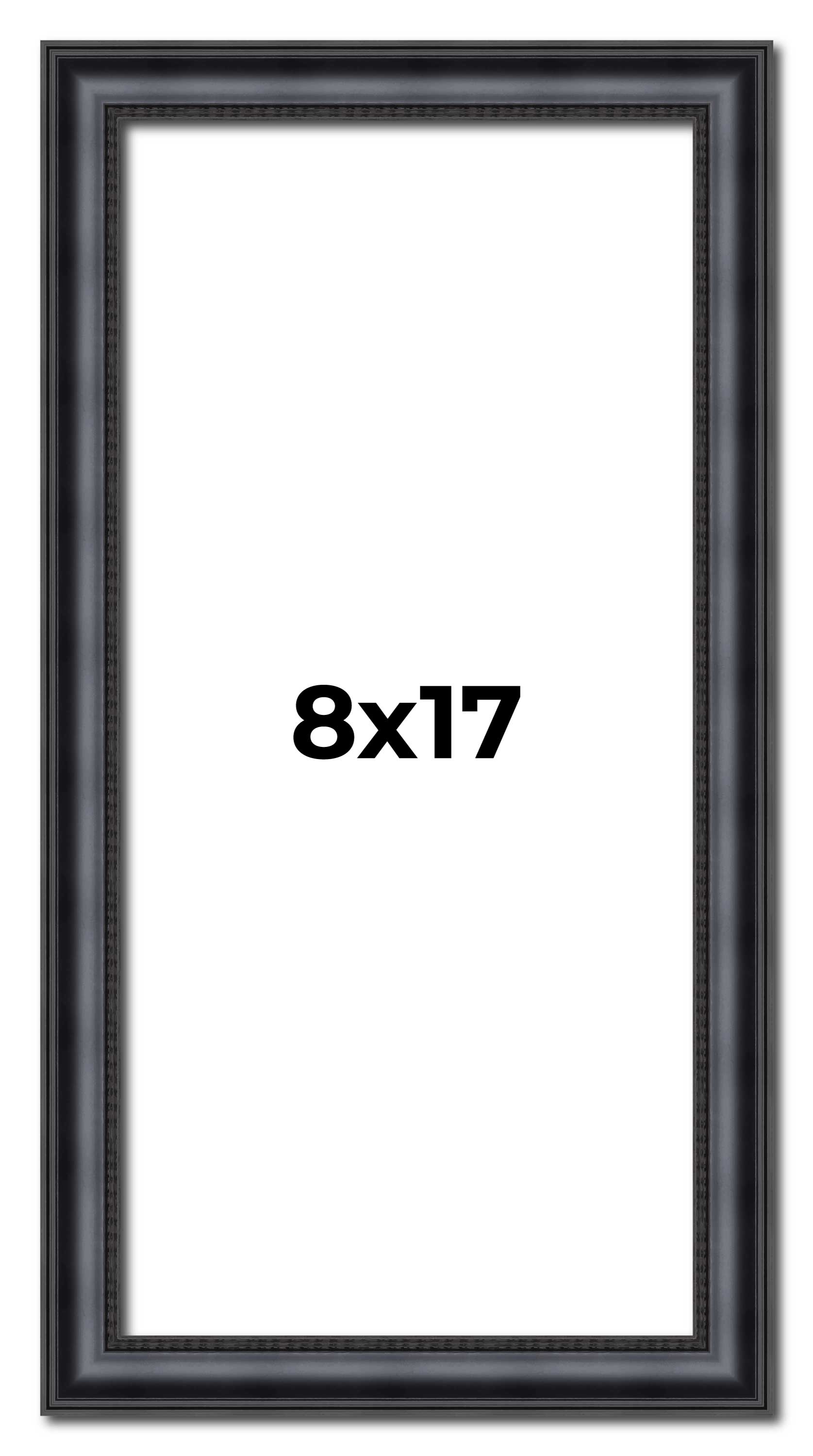 8x17 Frame Black Real Wood Picture Frame Width 1.25 inches | Interior Frame Dept main product image