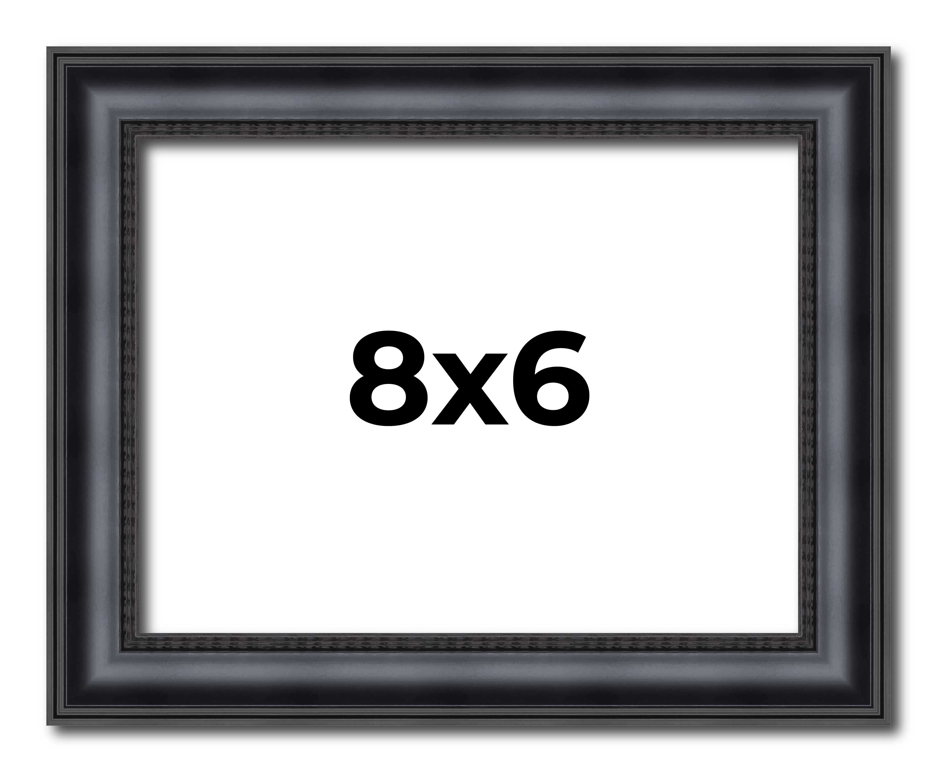 8x6 Frame Black Real Wood Picture Frame Width 1.25 inches | Interior Frame Depth main product image