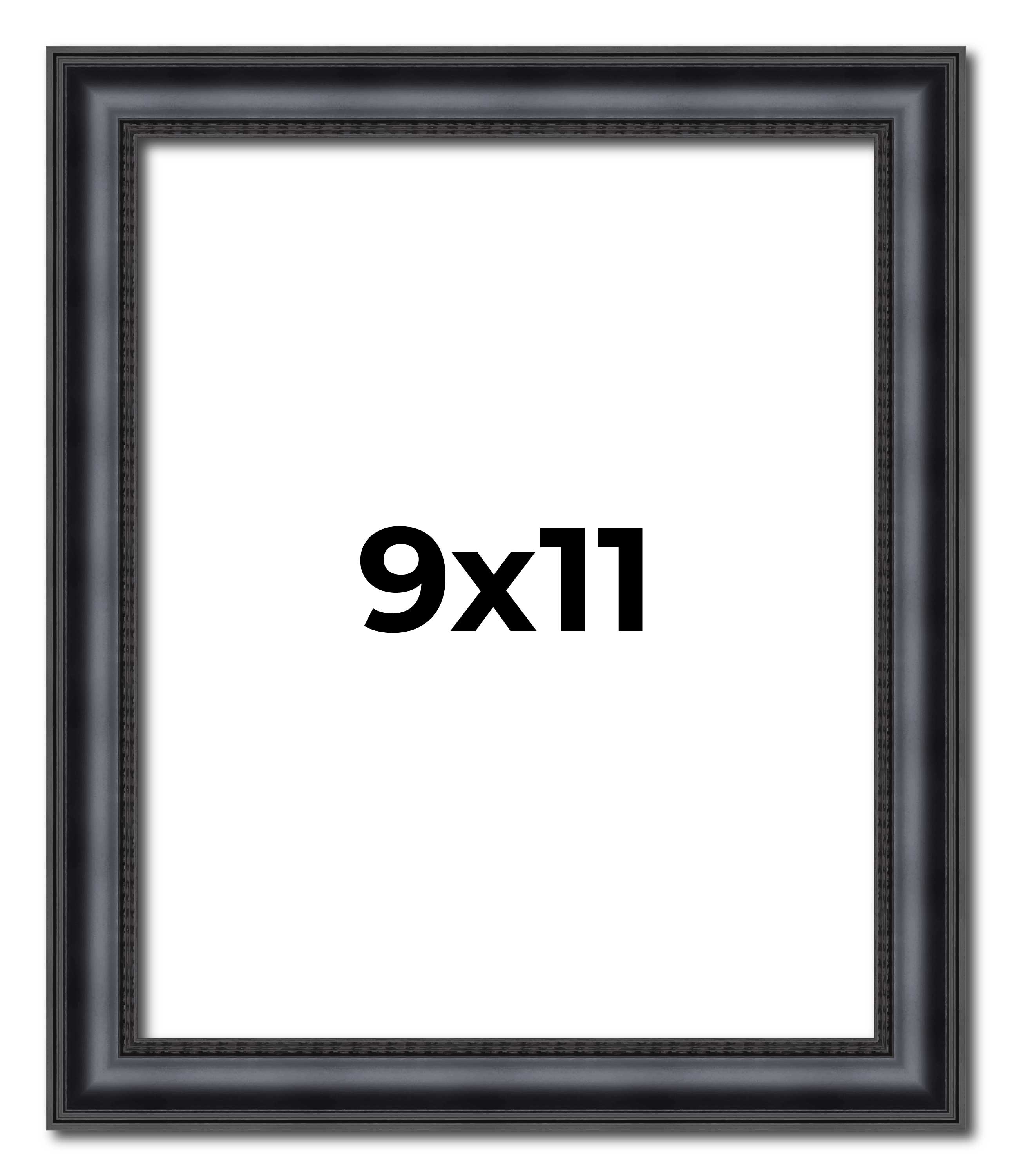 9x11 Frame Black Real Wood Picture Frame Width 1.25 inches | Interior Frame Dept main product image