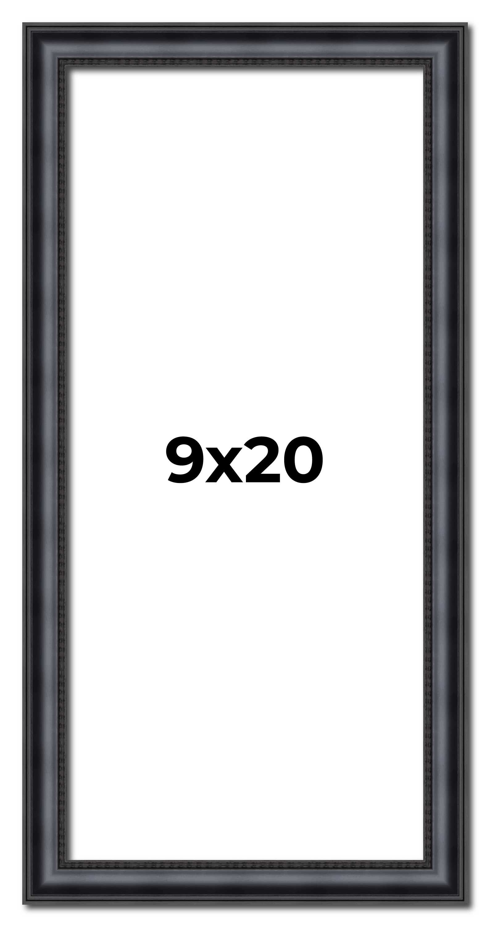 9x20 Frame Black Real Wood Picture Frame Width 1.25 inches | Interior Frame Dept main product image