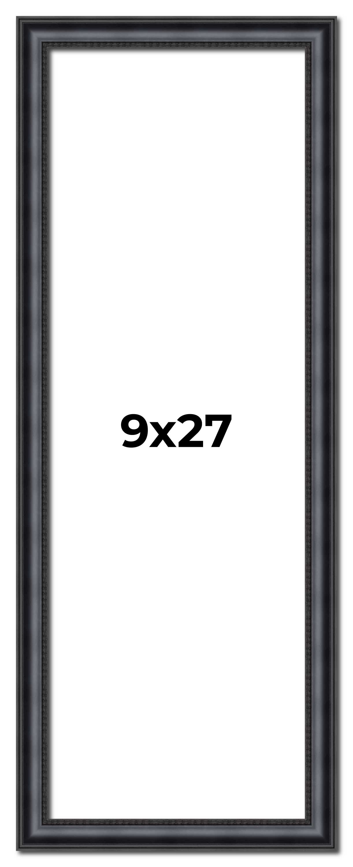 9x27 Frame Black Real Wood Picture Frame Width 1.25 inches | Interior Frame Dept main product image