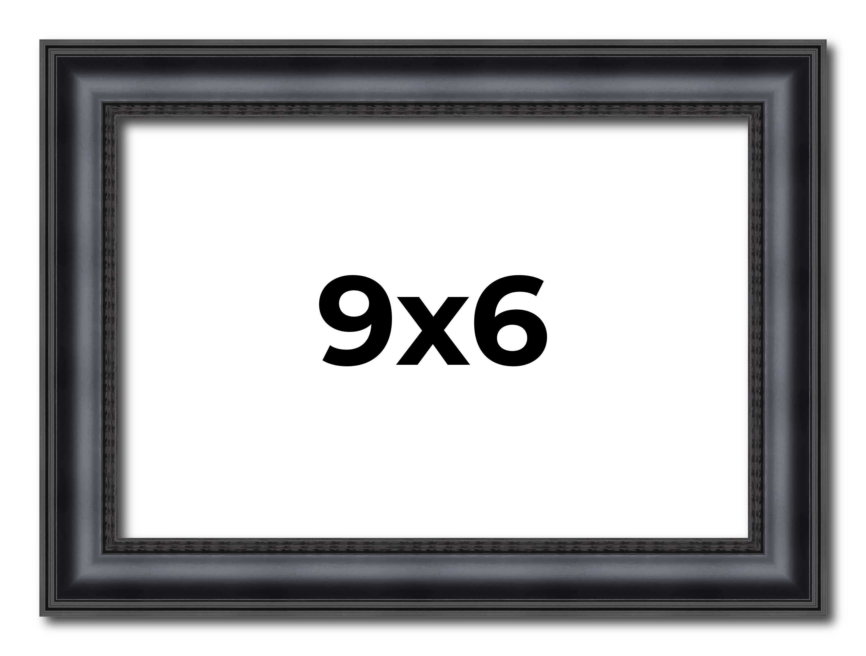 9x6 Frame Black Real Wood Picture Frame Width 1.25 inches | Interior Frame Depth main product image