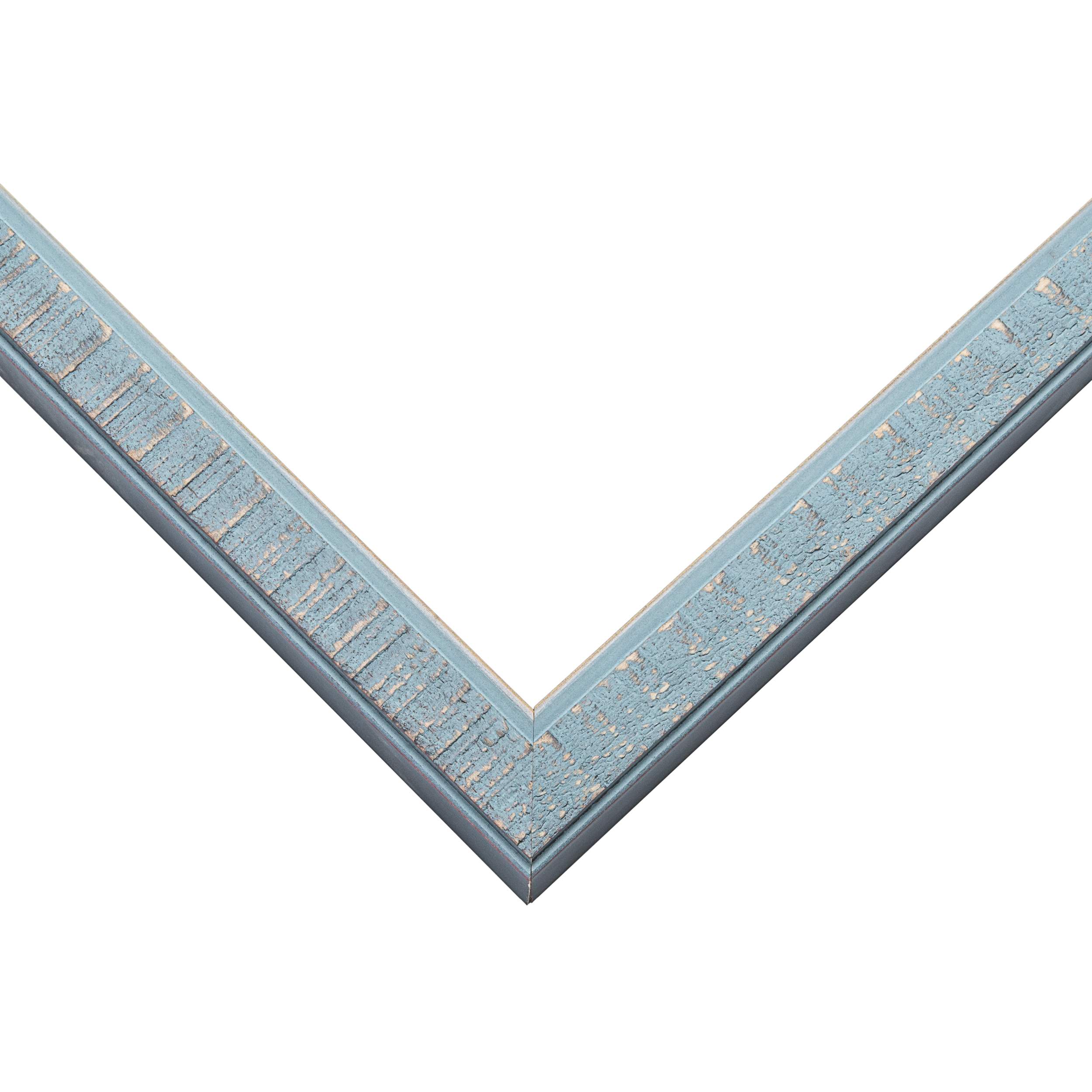 12x13 Frame Rustic Sky Blue Solid Wood Picture Frame | 0.75 Inch Moulding Width - Picture 4 of 9