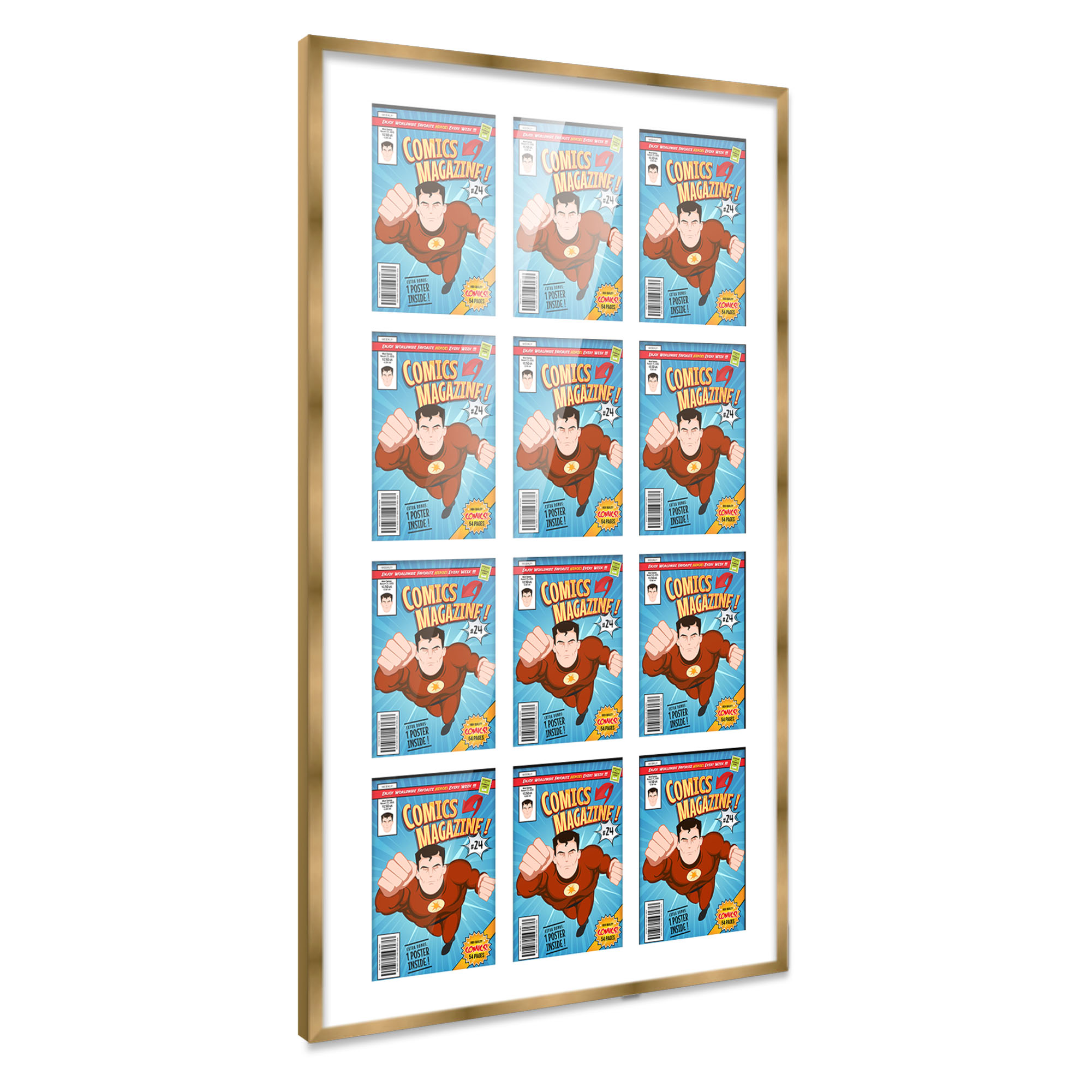 Comic Frame for Golden Age Comics - Bronze Wood with White Mat, 18 Frame Sizes - Picture 7 of 24